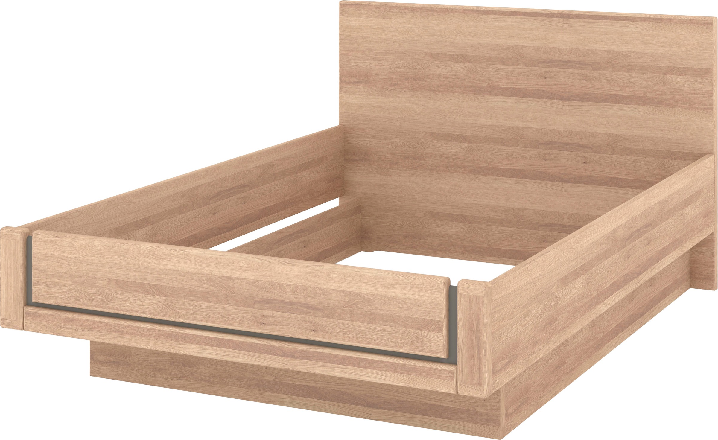 Musterring Holzbett »Sorrent, Bettgestell, Bettrahmen, teilmassiv Eiche«, (MADE IN GERMANY), Eiche teilmassiv, Liegehöhenverstellung, in schwebender Optik