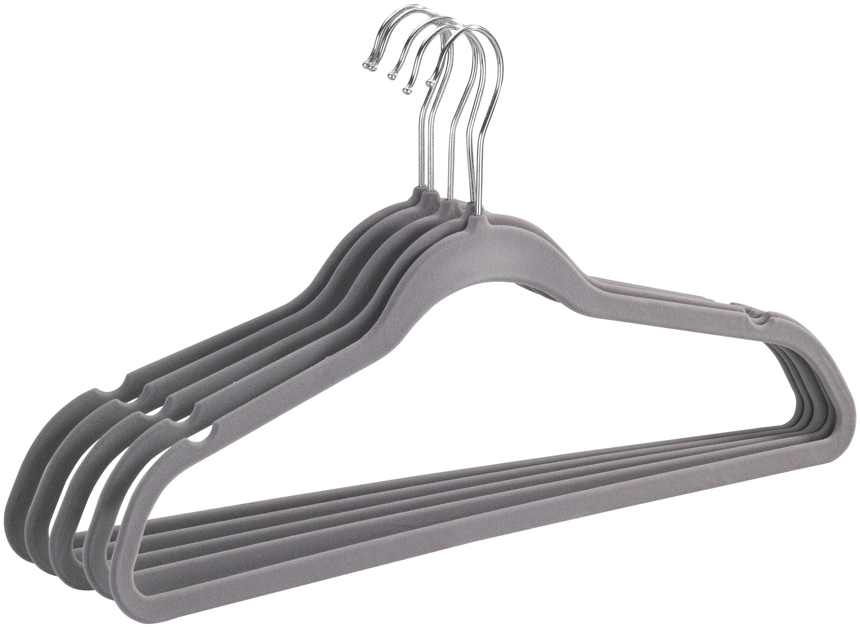 WENKO Kleiderbügel, (Set, 15 tlg.), Kunststoff, beflockt, 45 cm