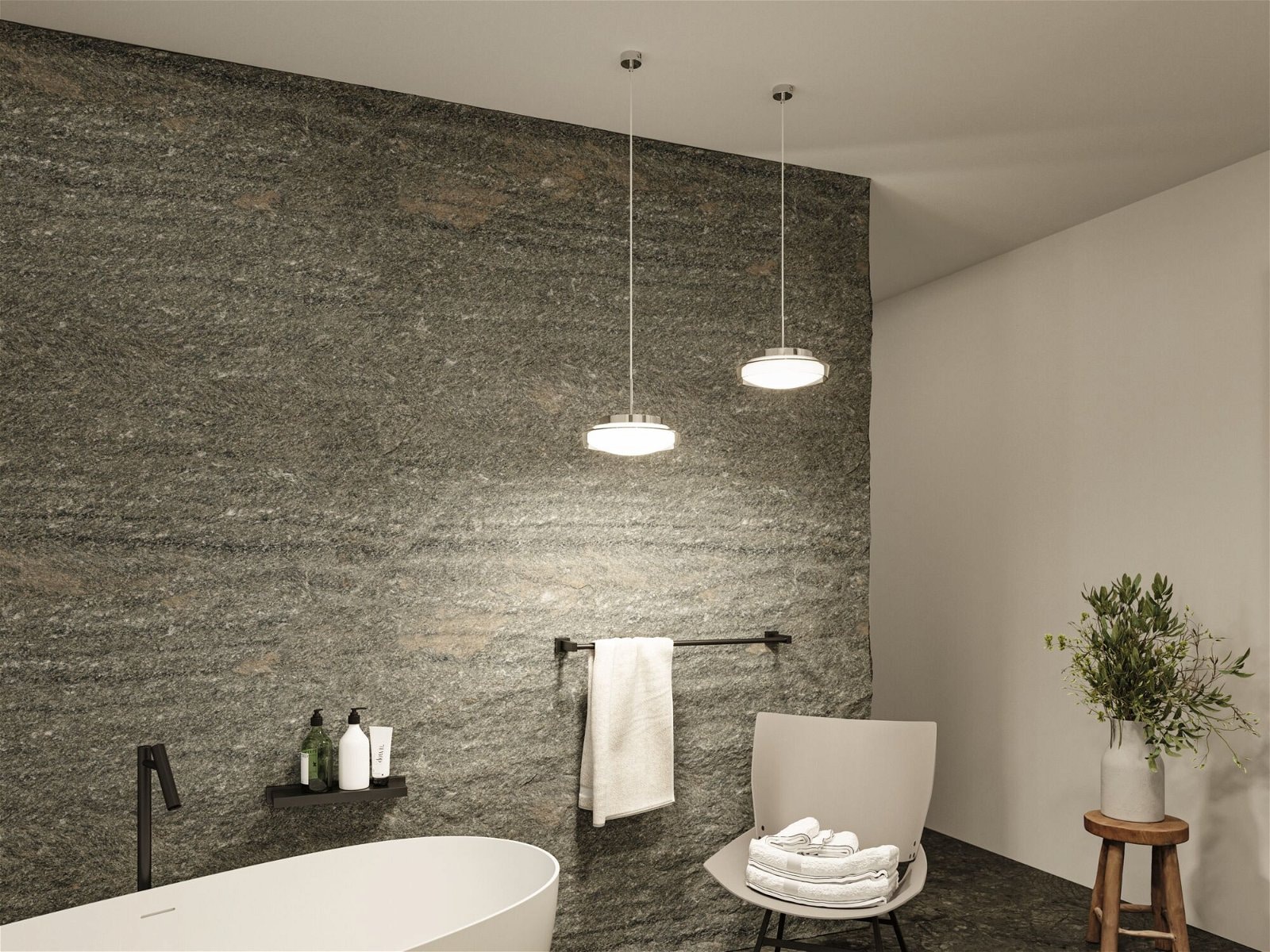 Paulmann LED Pendelleuchte »Selection Bathroom Luena IP44 11,5W 3000K Chrom 230V Glas/Metall«, 1 flammig