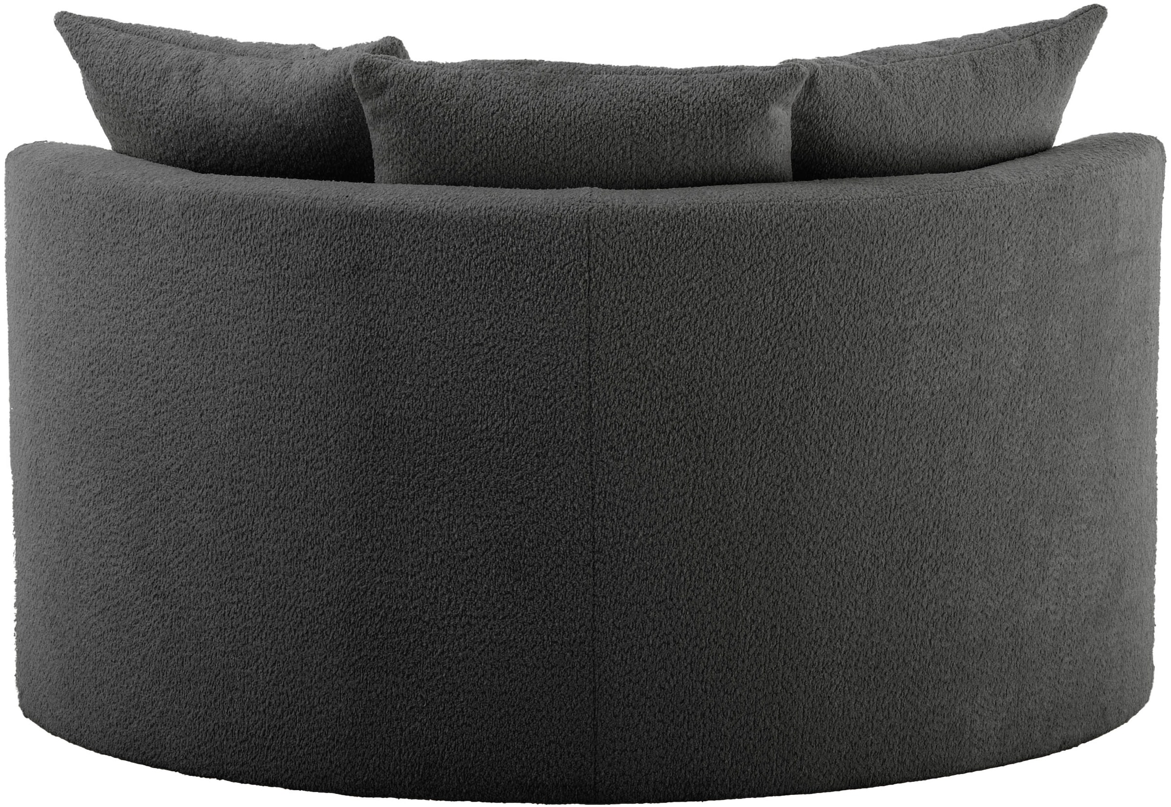 LeGer Home by Lena Gercke XXL-Sessel »ISALIE, Rundsessel mit Hocker, Lesesessel, Loveseat, Big-Sessel«, (Set), trendige Stoffe, mit 3 Zierkissen, große Sitzfläche