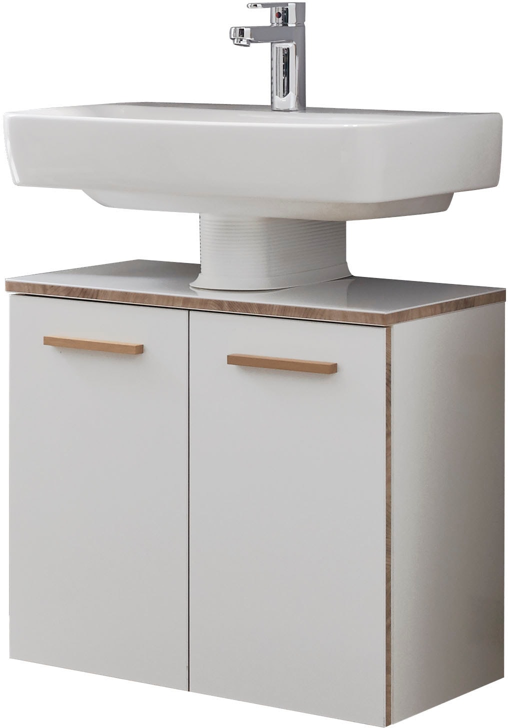 Saphir Badmöbel-Set »Quickset 931 5-teilig, Waschbeckenunterschrank und LED-Spiegelschrank«, (Set, 5 St.), Weiß Glanz, inkl. Türdämpfer, ohne Waschbecken, 8 Türen, 2 Schubladen