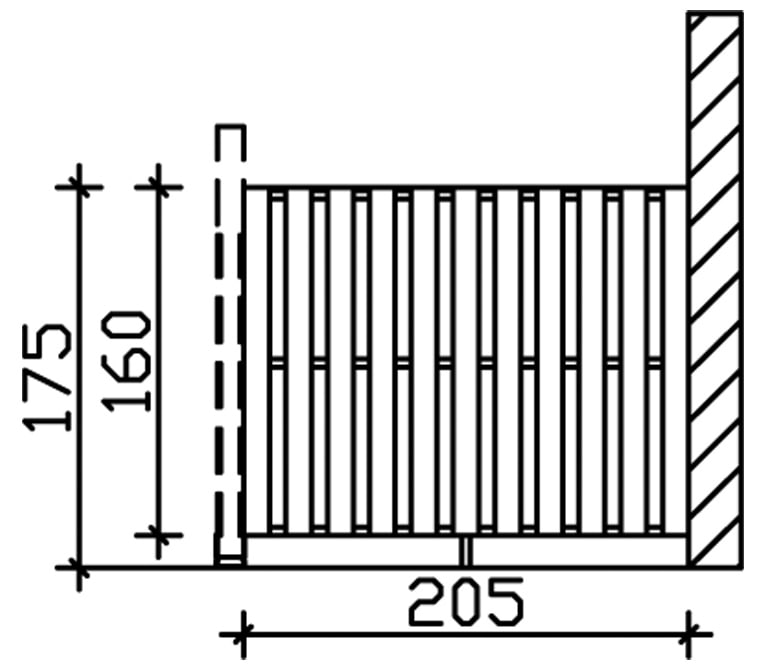 Skanholz Sichtschutzelement, passend für Terrassendach »Rimini + Ravenna« 250 cm Tiefe