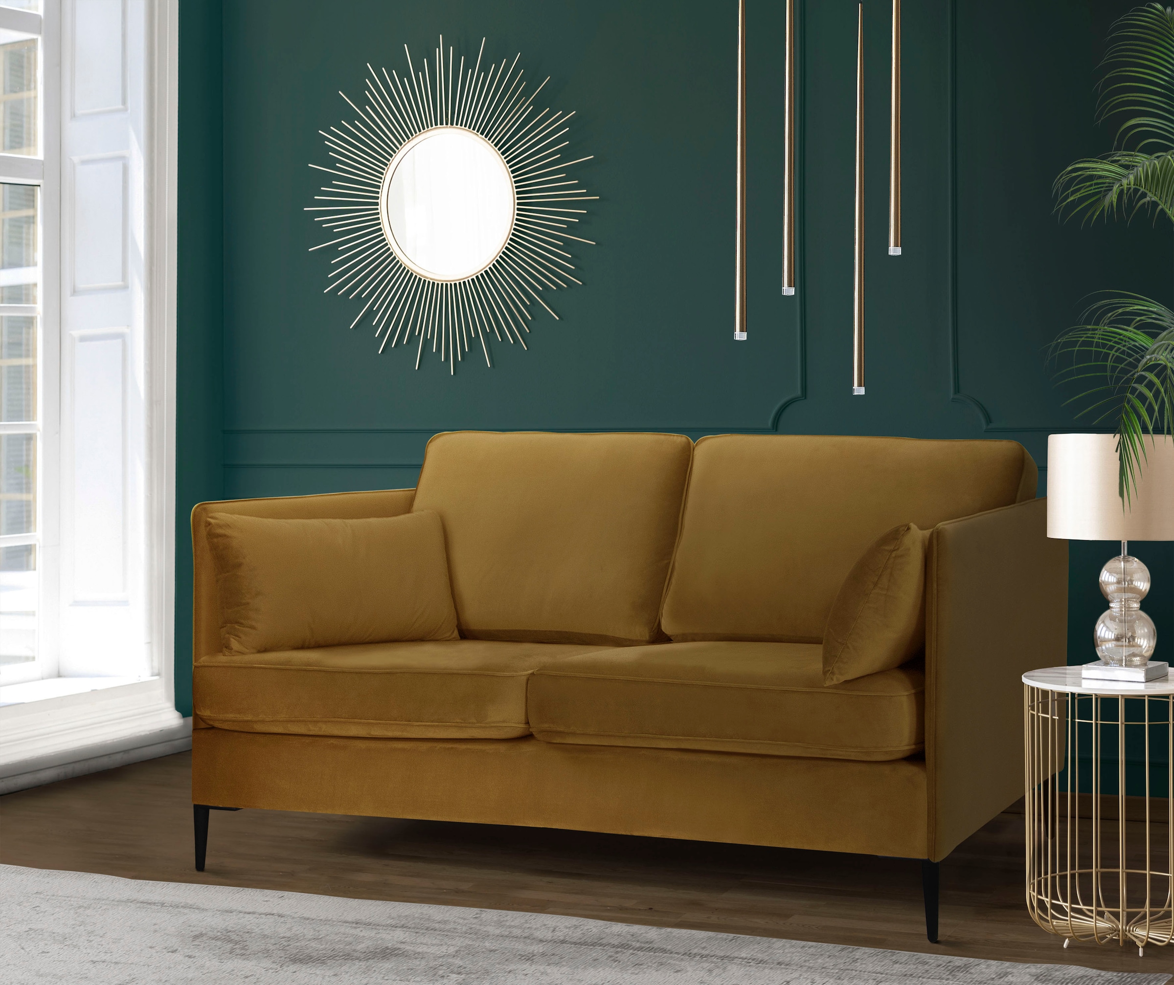 Home affaire 2-Sitzer »Light« inklusive loser Zierkissen, mit schmalen Arml günstig online kaufen