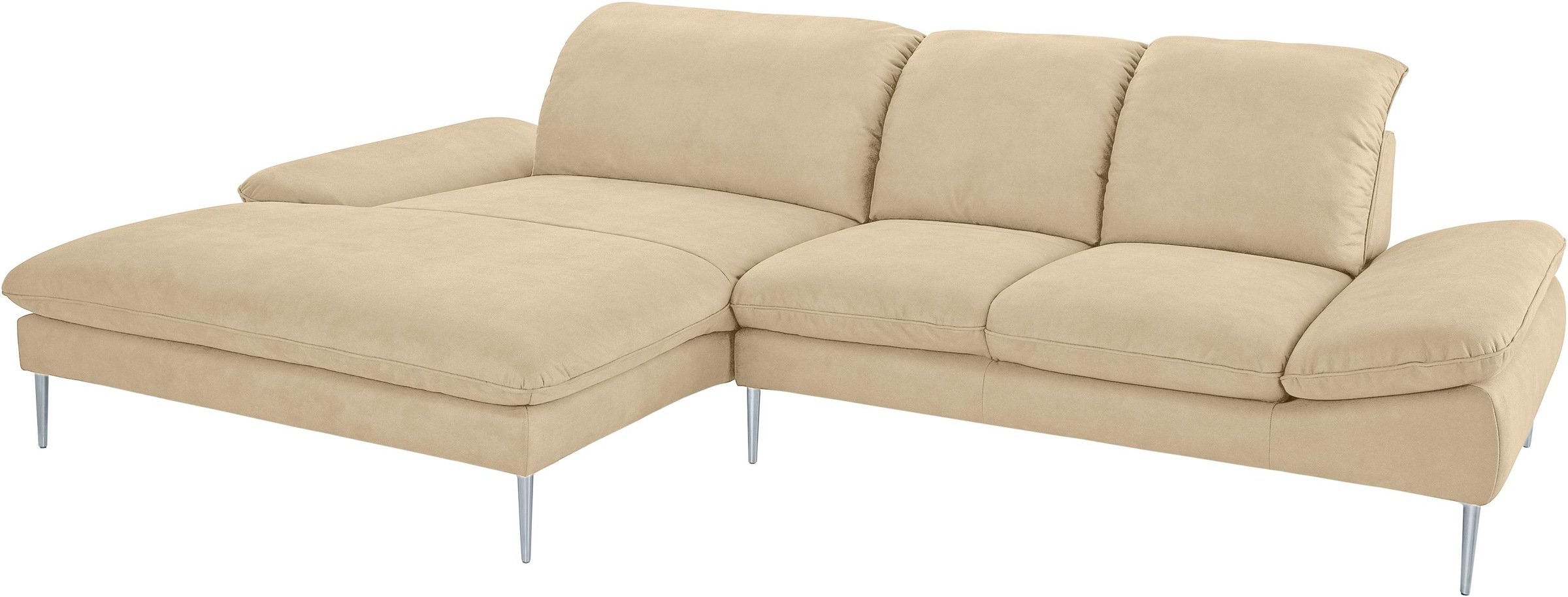 W.SCHILLIG Ecksofa »enjoy&MORE, Designsofa, elegant und bequem, L-Form«, mit Sitztiefenverstellung, Füße silber matt, Breite 310 cm