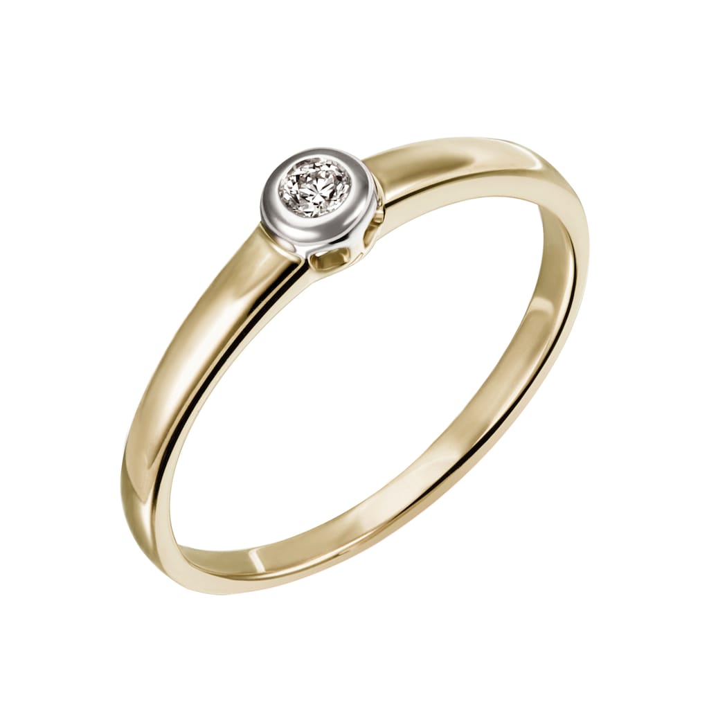 Firetti Diamantring »Schmuck Geschenk Gold 375 Damenring Verlobungsring Goldring Solitär«, mit Brillant