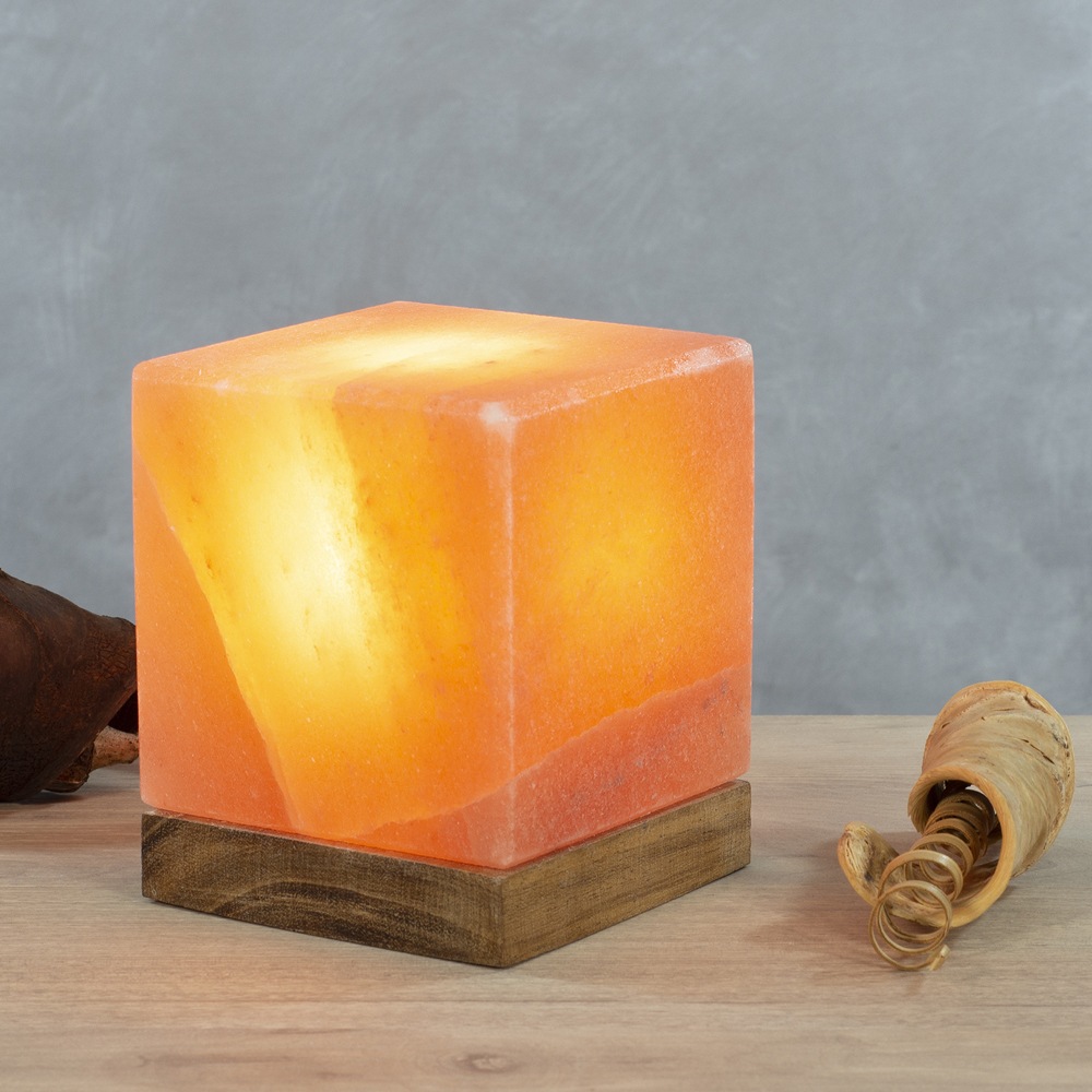 HIMALAYA SALT DREAMS Salzkristall-Tischlampe »Kubus«, Leuchtmittel E14   Le günstig online kaufen