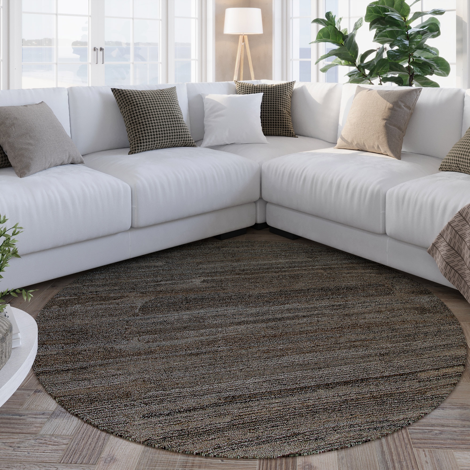 Wecon home Teppich »Hamptons EIGHTEEN«, rund, 10 mm Höhe, Kurzflor, Wohnzim günstig online kaufen