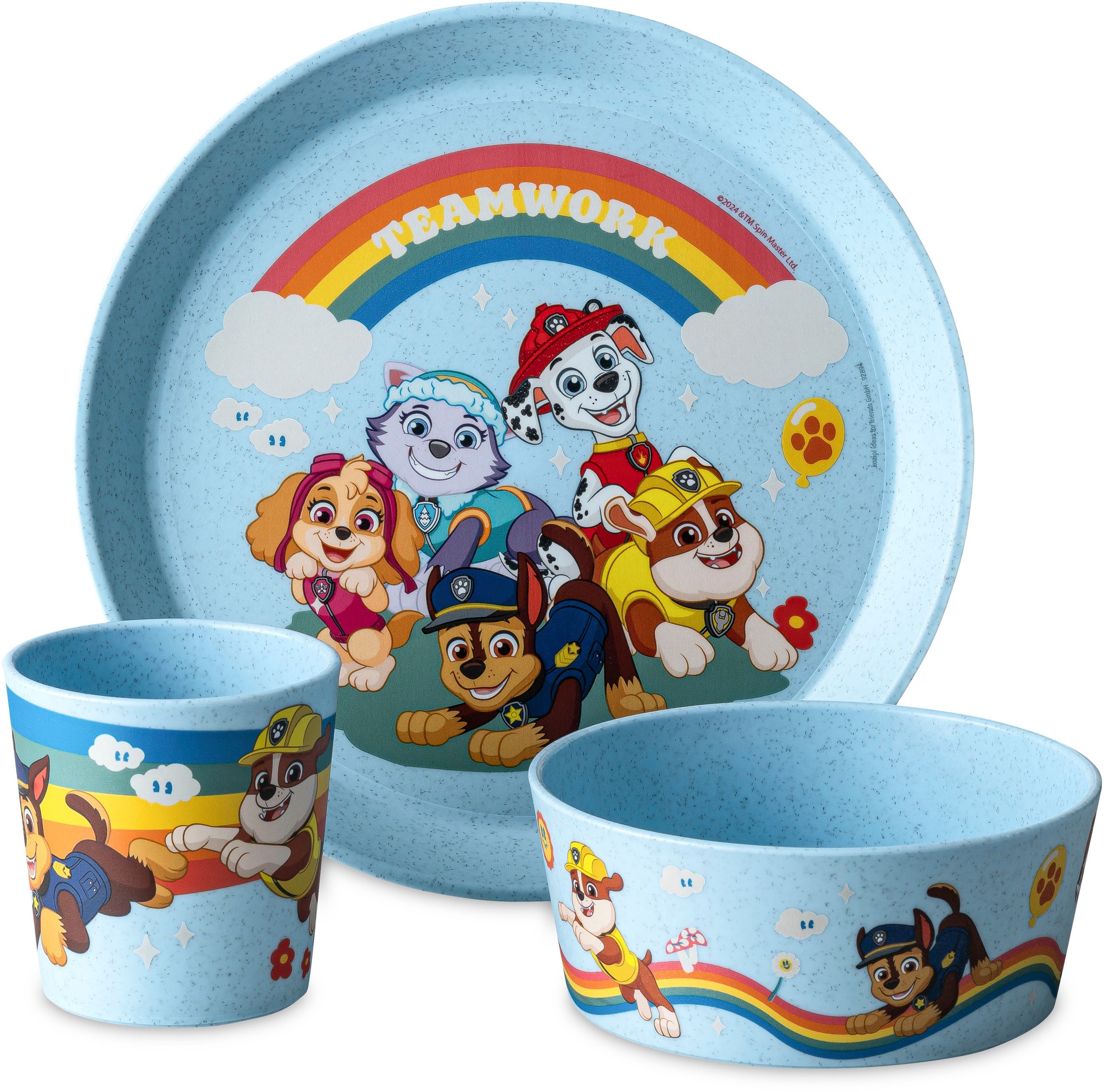 Kindergeschirr-Set »Kleiner Teller + Schale + Becher CONNECT GROW PAW PATROL«, (Set, 3...