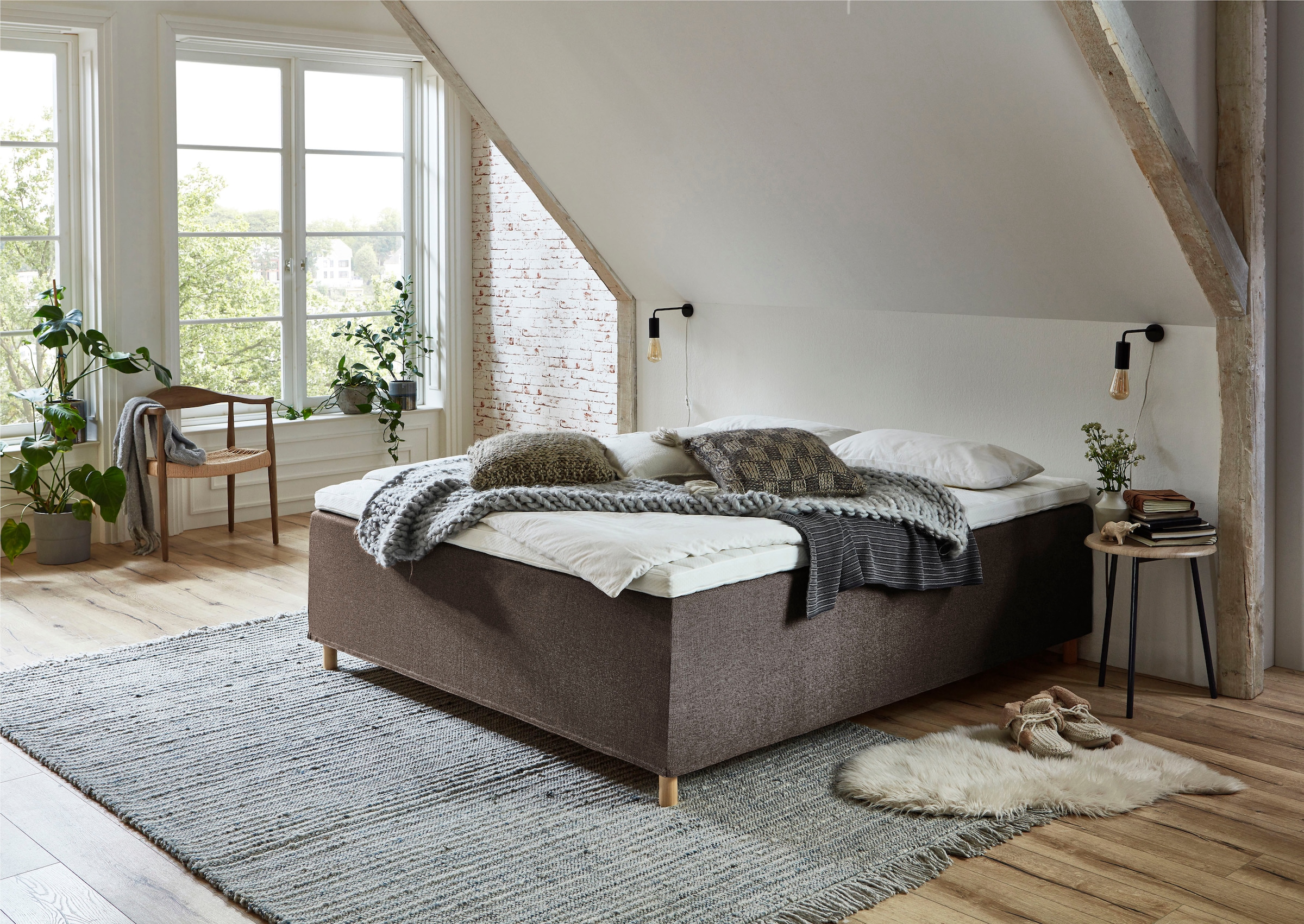 Home affaire Boxbett »Thorsby«, Boxbett ohne Kopfteil, frei im Raum stellbar, für Dachschrägen