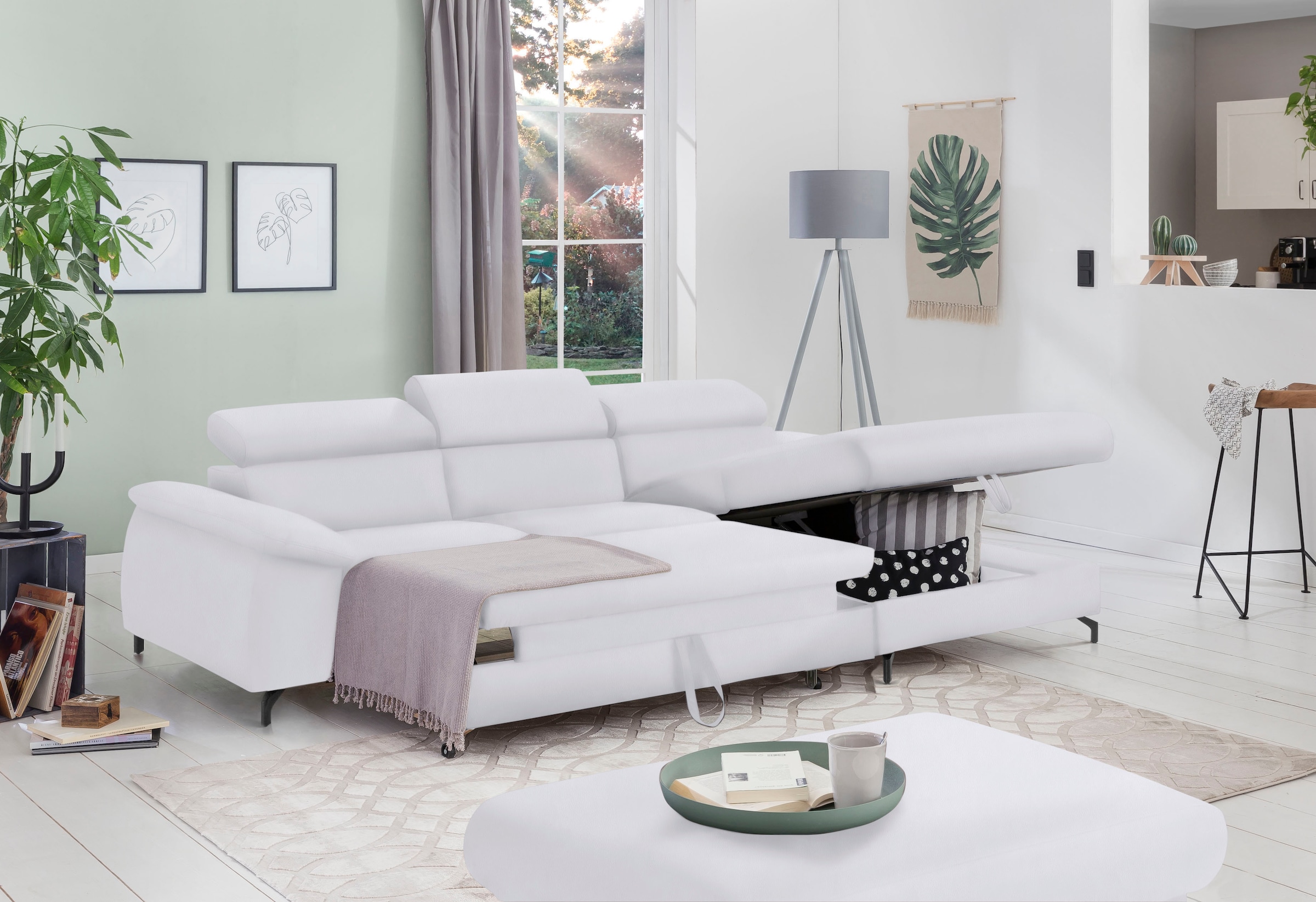COTTA Ecksofa »Kitty L-Form«, mit Kopfteilverstellung, wahlweise mit Bettfunktion & Bettkasten