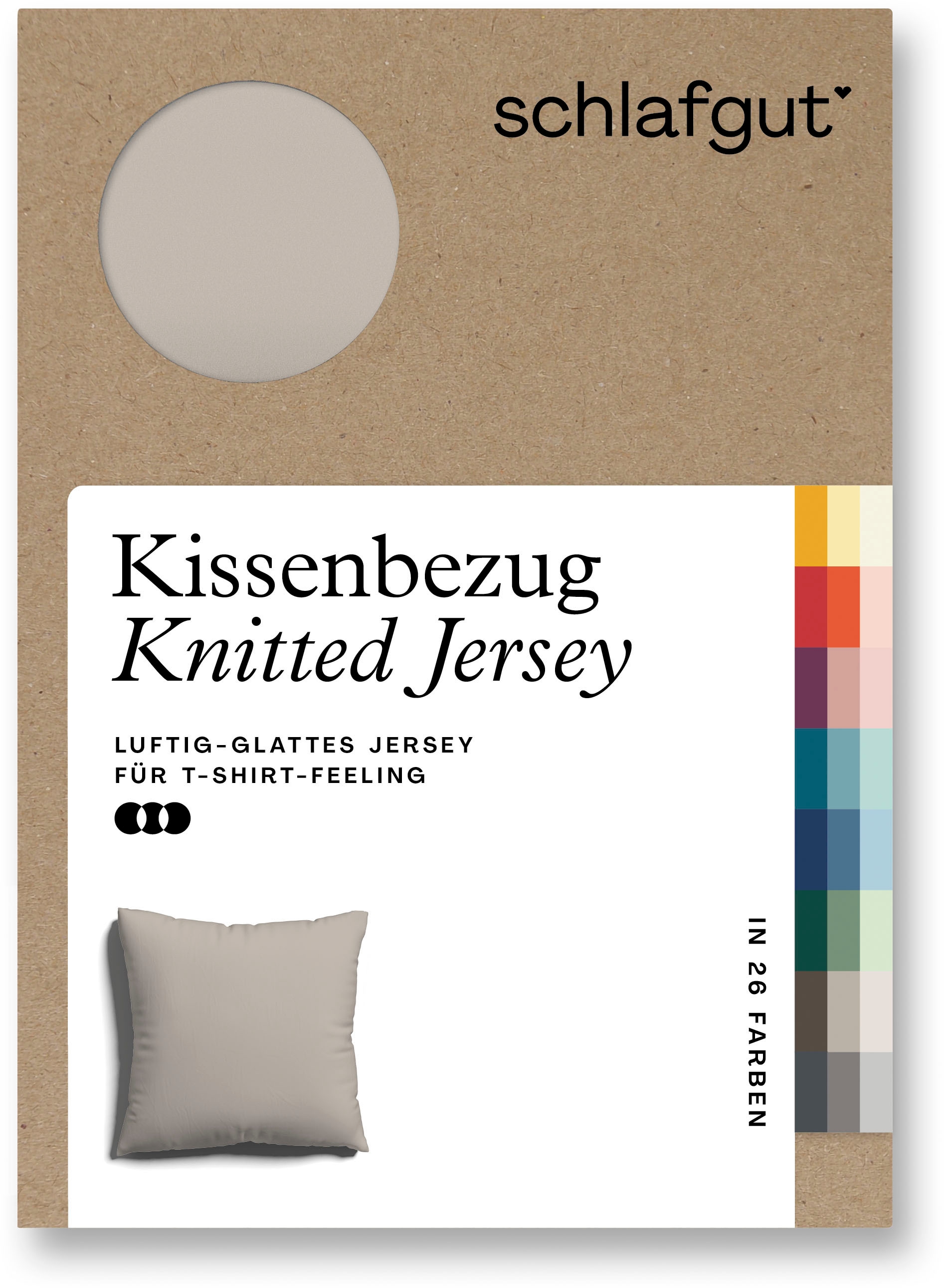 Schlafgut Kissenbezug »Knitted Jersey aus Bio-Baumwolle mit Elasthan, bügel günstig online kaufen