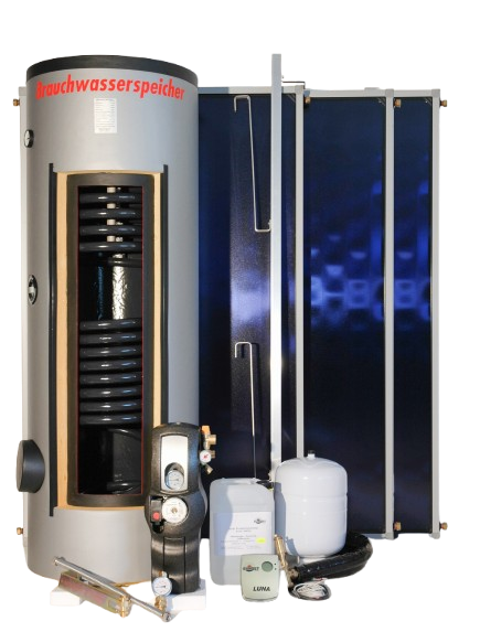 Sunset Solaranlage »SUNone 5S/2«, (Set), zur BW-Erwärmung für 3-6 Personen, inkl. 500L-Brauchwasserspeicher