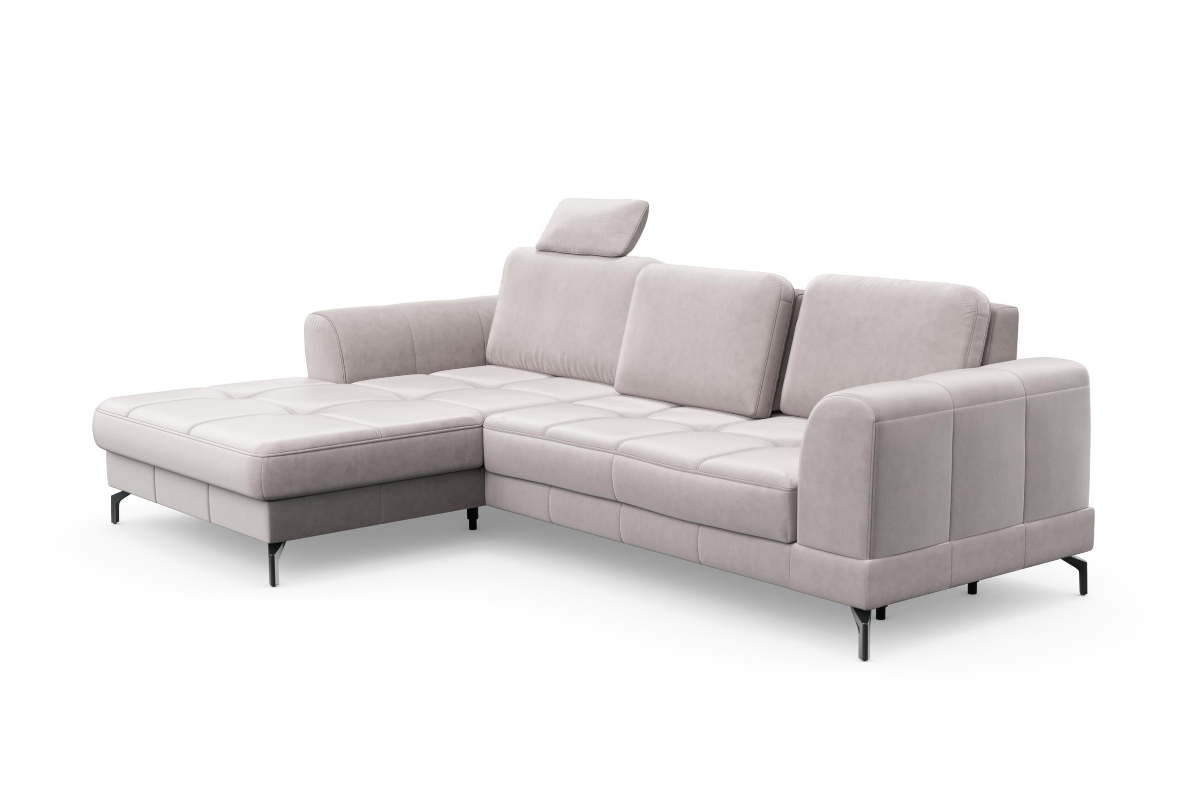 sit&more Ecksofa »Bendigo L-Form«, inklusive Sitztiefenverstellung, Bodenfreiheit 12 cm, in 2 Fußfarben