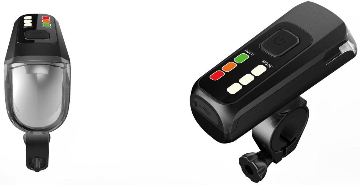 Fischer Fahrrad Fahrradbeleuchtung "Akku-USB-LED Bel.-Set Bodenbel. 60 Lux", schwarz