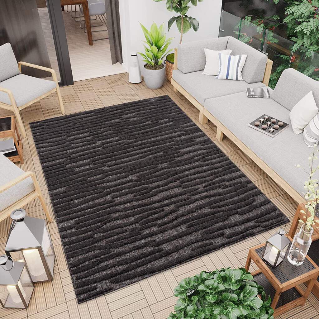 Carpet City Teppich »In-& Outdoorteppich Santorini 58394, 3D-Effekt, Streif günstig online kaufen