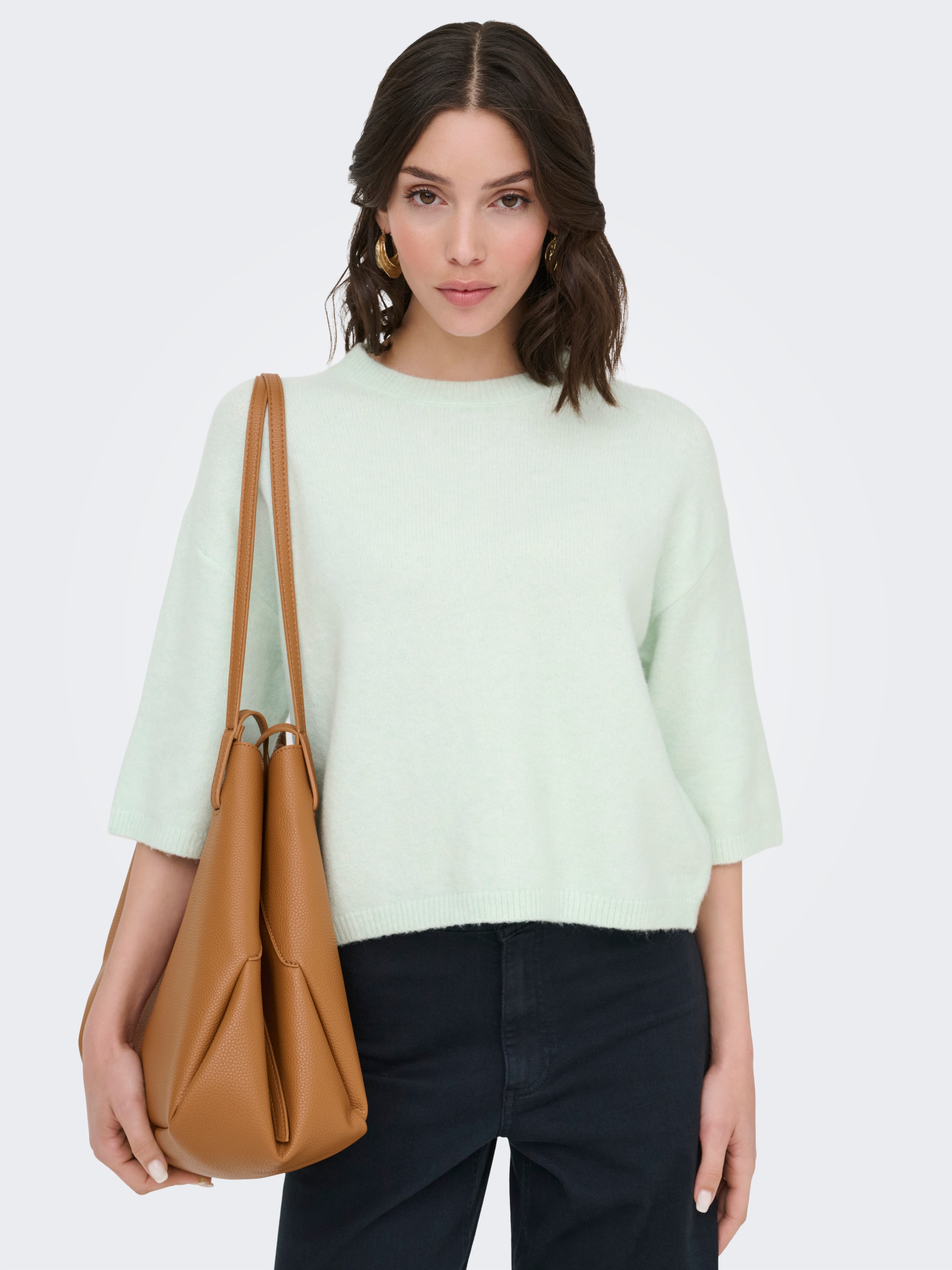 JDY Strickpullover »JDYCHLOE LIFE 3/4 ON PULLOVER KNT NOOS« Materialmix, knit fit