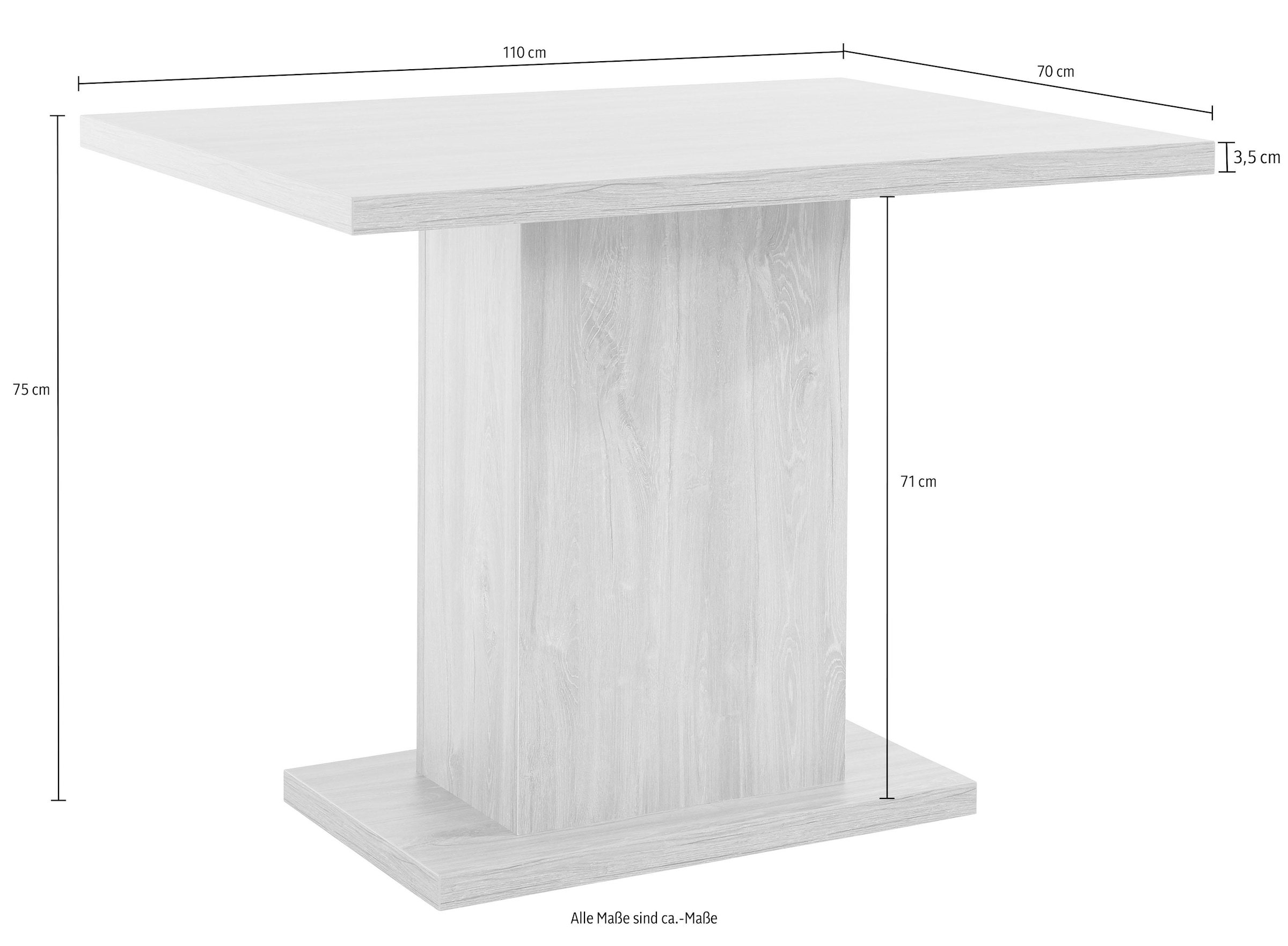8. Bild von Home affaire Säulen-Esstisch »Zelle«, Breite 110 cm