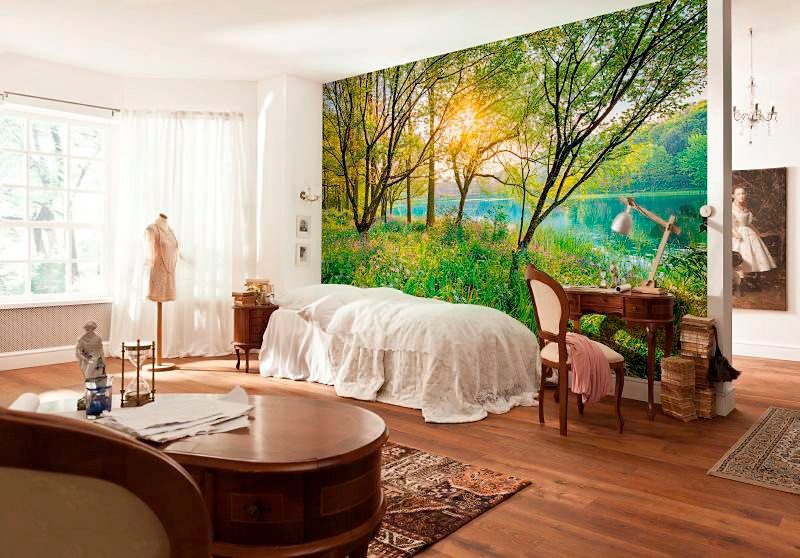 Komar Fototapete »Spring Lake - Größe 368 x 254 cm« bedruckt glatt Wohnzimmer, Schlafzimmer