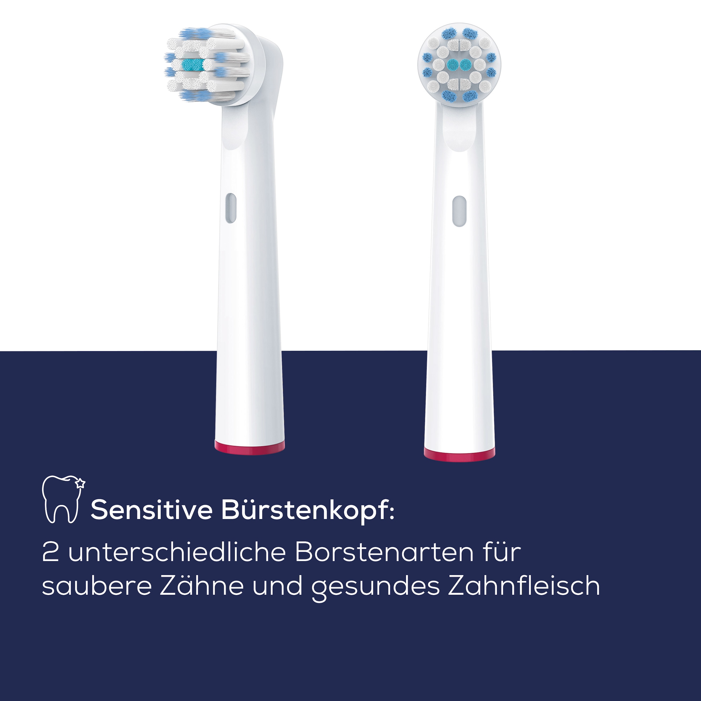 BEURER Aufsteckbürsten »TB 30/50 Bürstenköpfe Sensitive, für elektrische Zahnbürsten«, Mit 2 Borstenarten & Schutzkappe, für gründliche Reinigung