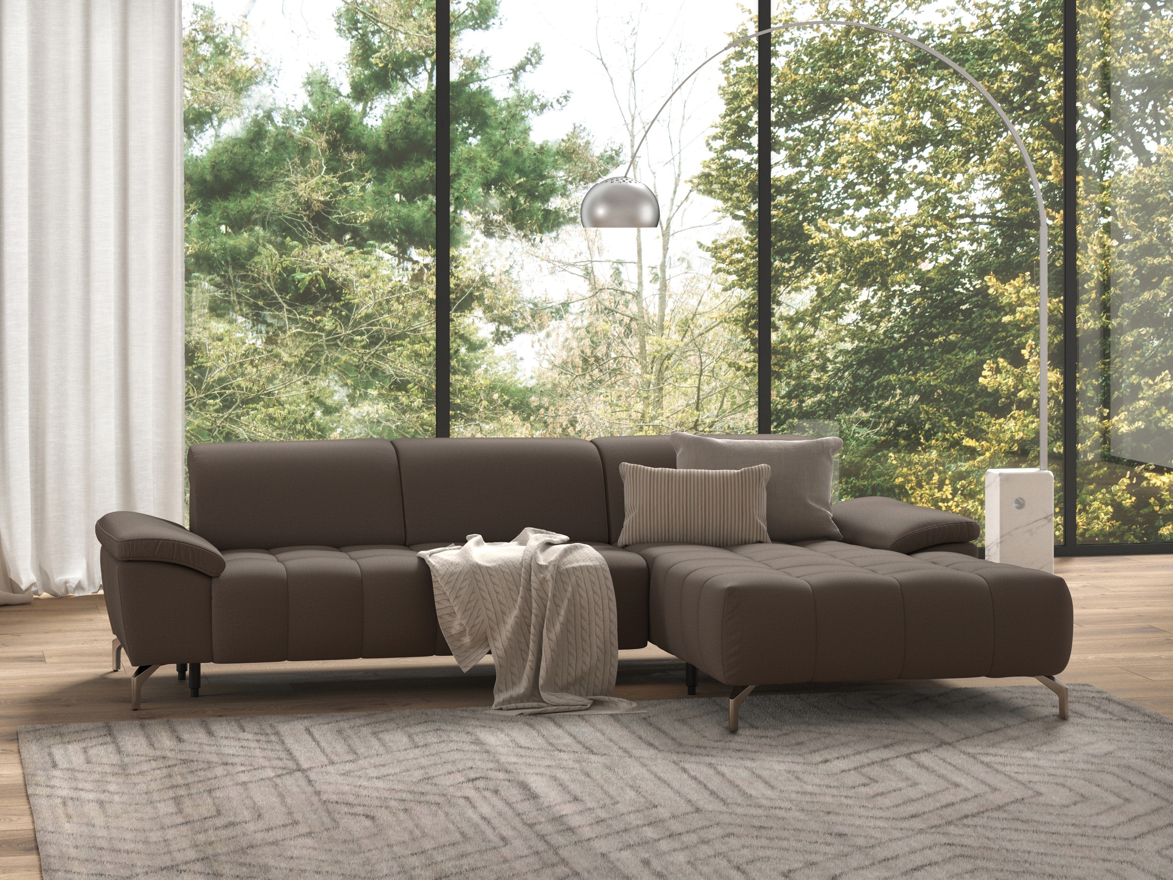 sit&more Ecksofa »Cool L-Form«, wahlweise mit Kopfteilverstellung und Vorziehsitz, motorisch