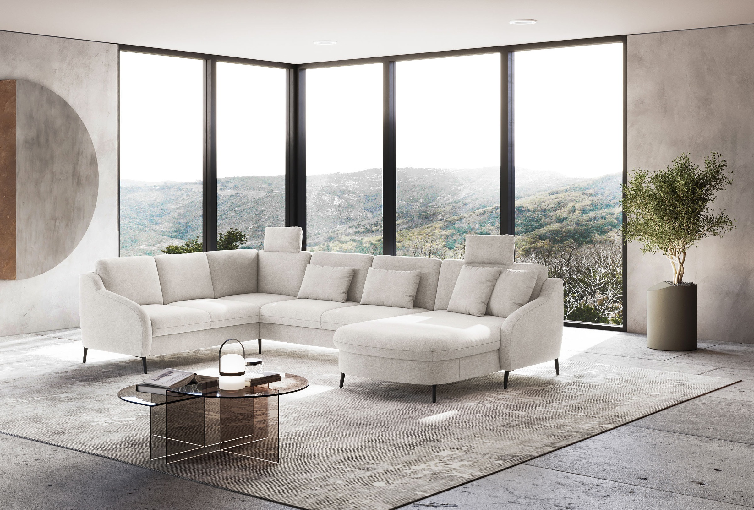 sit&more Wohnlandschaft »Soul U-Form«, wahlweise mit Bettfunktion und Bettkasten oder Schubkasten