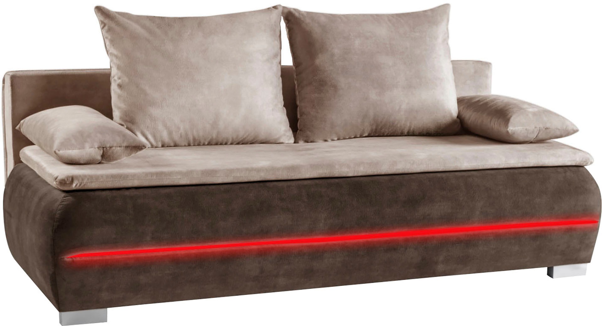 WERK2 Schlafsofa »Tekla LED«, 2-Sitzer Schlafcouch mit Bettkasten & stylischer RGB-LED-Beleuchtung