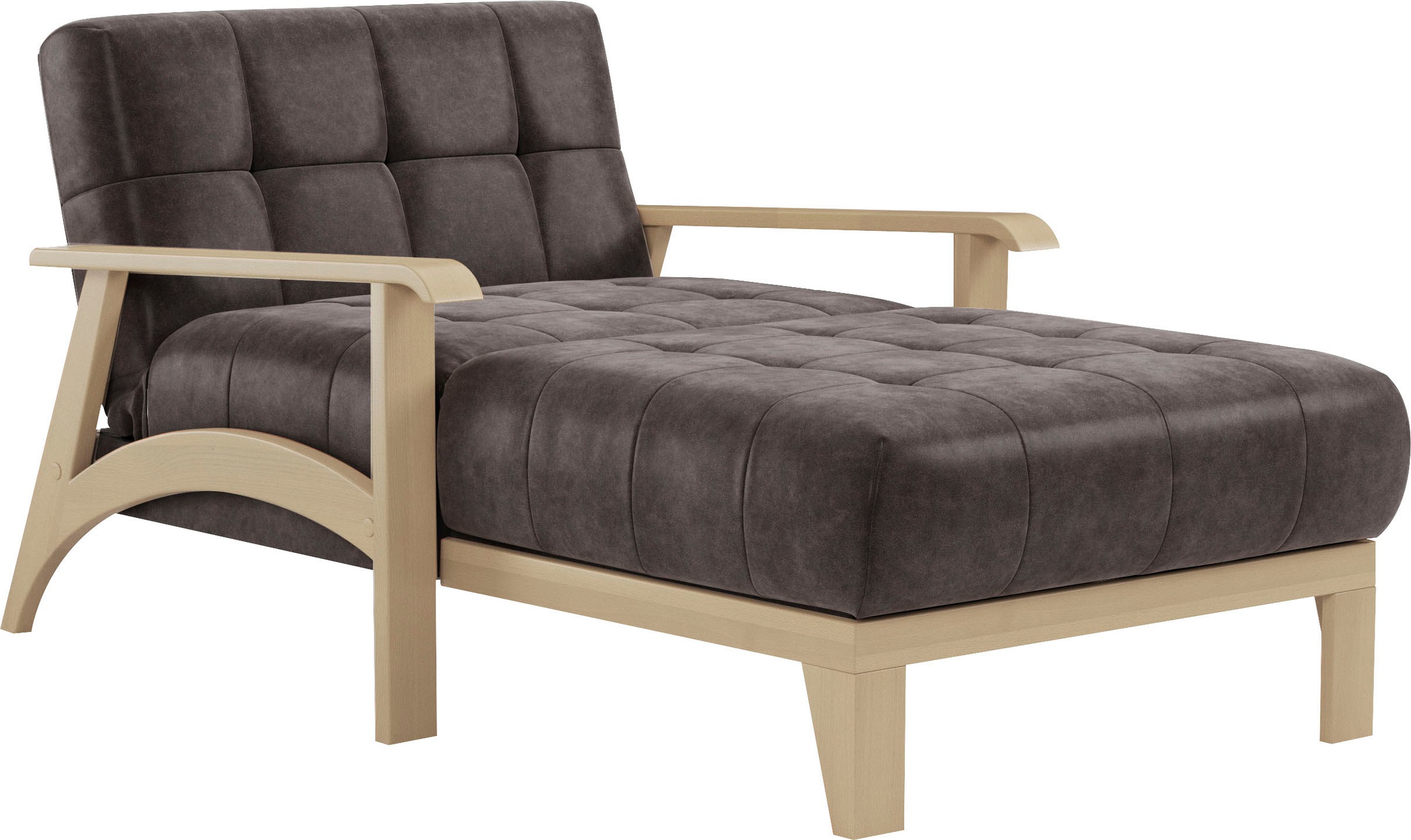 sit&more Recamiere »Billund«, Armlehnen aus Buchenholz in natur, verschiedene Bezüge und Farben