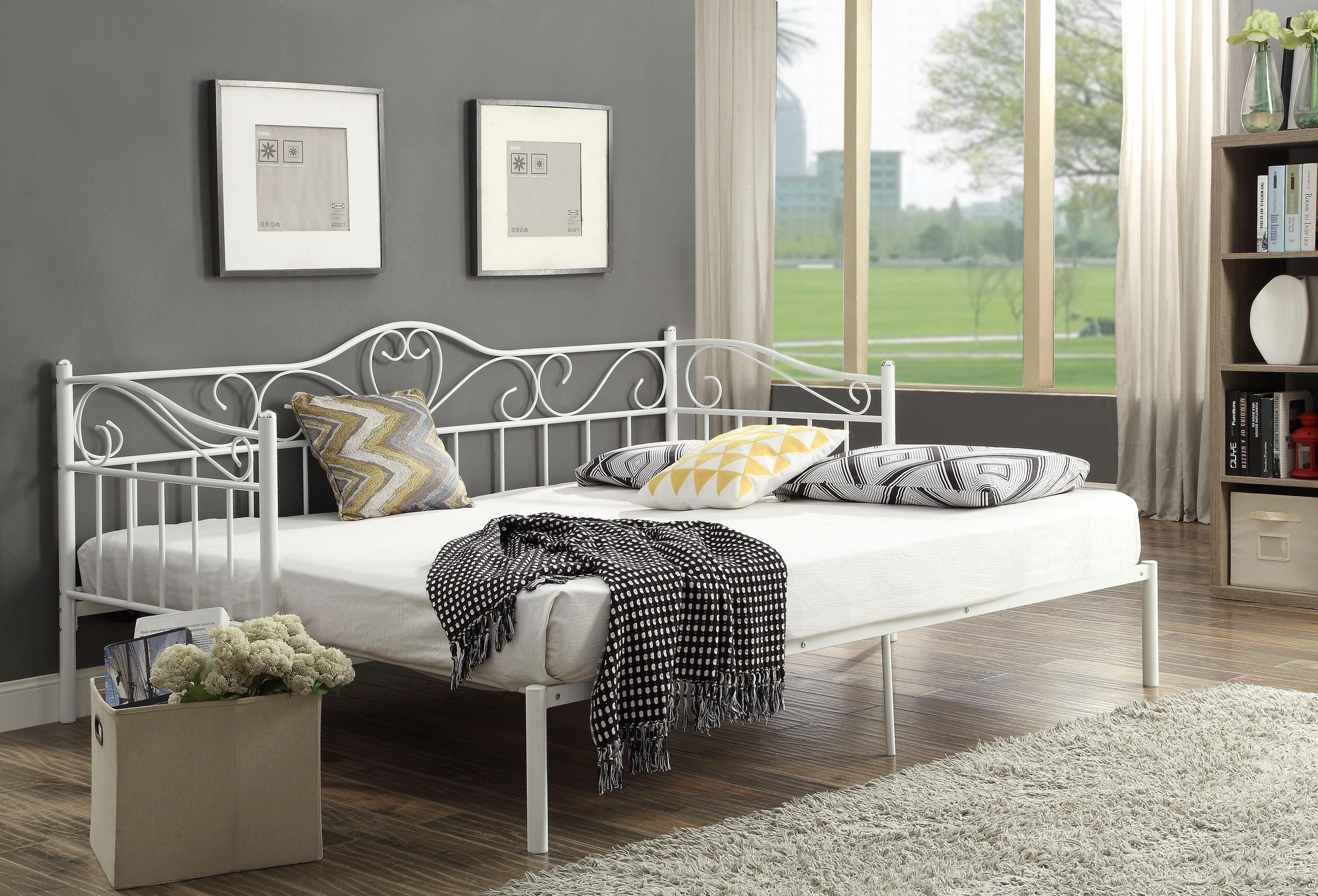 Home affaire Metallbett Sina, mit geschwungenem Kopf- und Fußteil, ausziehb günstig online kaufen