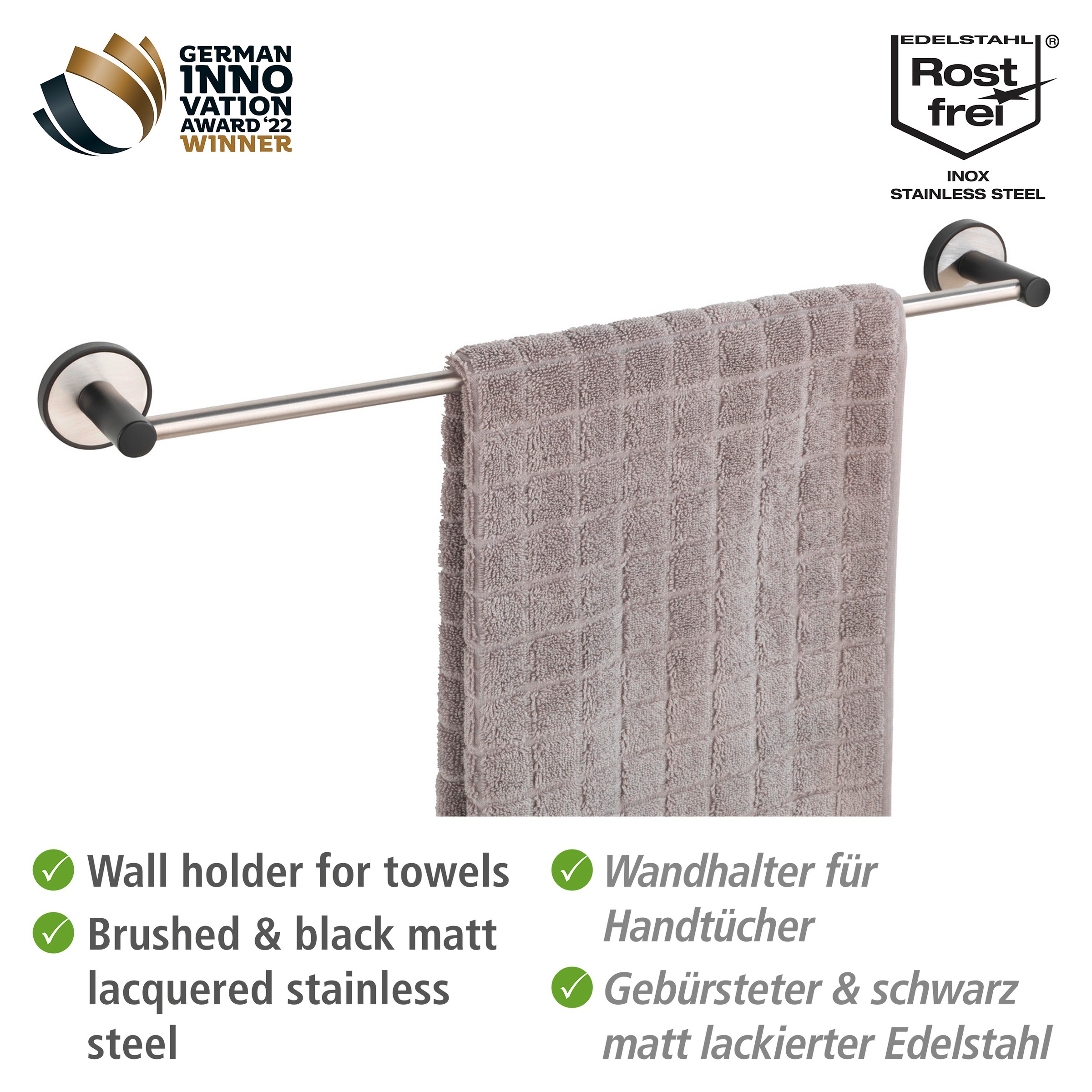 WENKO Handtuchstange »UV-Loc® Udine« befestigen ohne Bohren