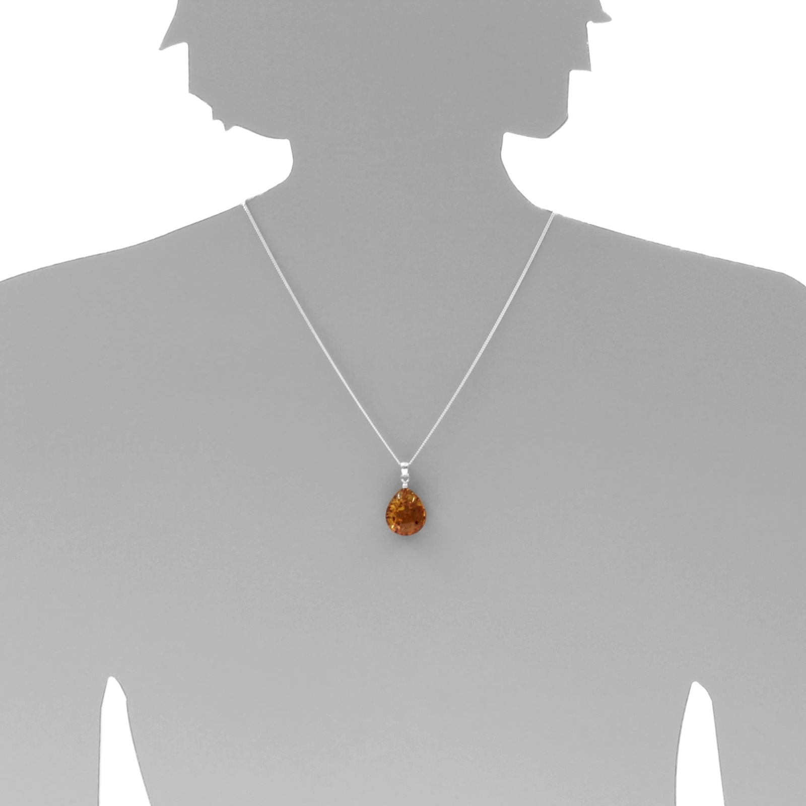 OSTSEE-SCHMUCK Kette mit Anhänger »Ostsee-Schmuck Kette mit Anhänger Tropfen ca. 22 mm lang«, (2 tlg.)