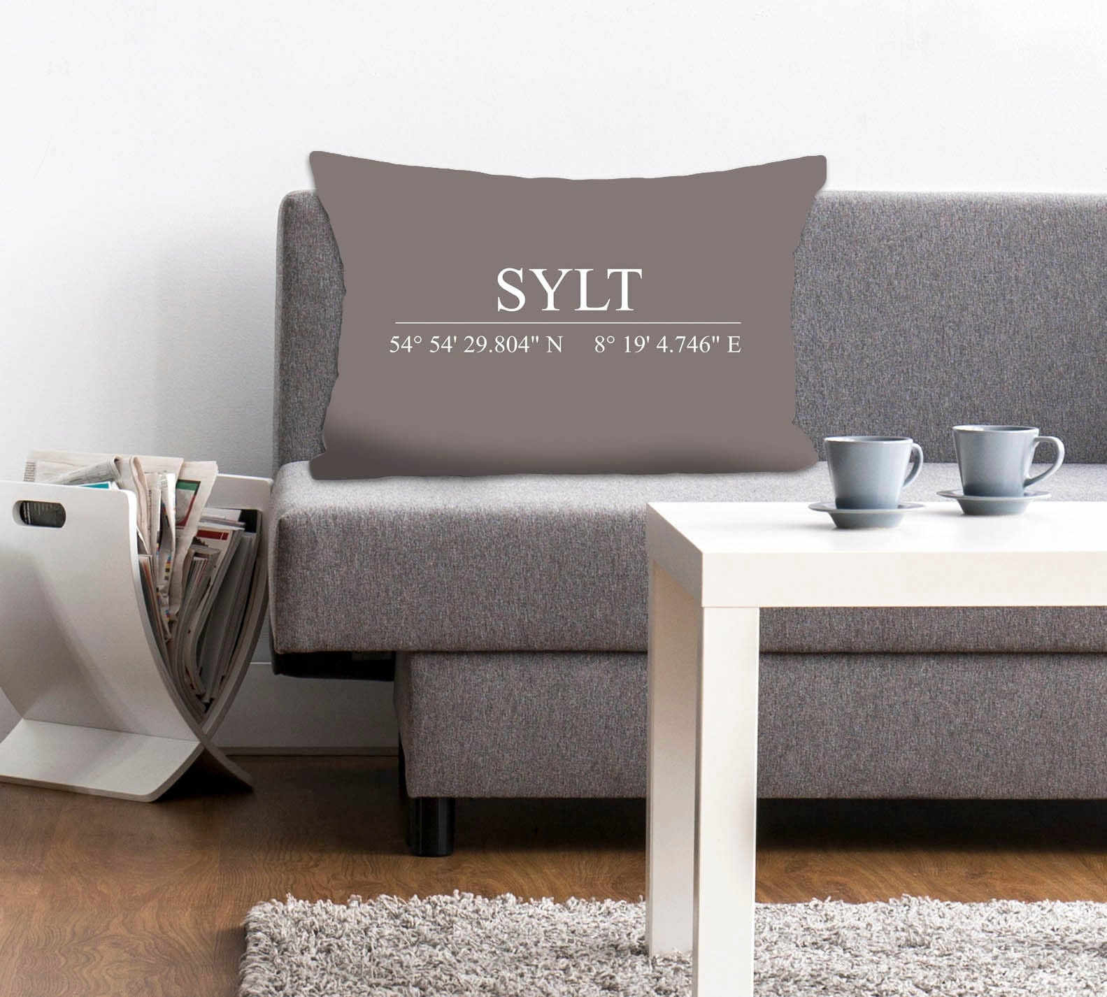 queence Dekokissen »Sylt«, Kissenhülle,Sylt Schriftzug,Sylt,Koordinaten,Nor günstig online kaufen