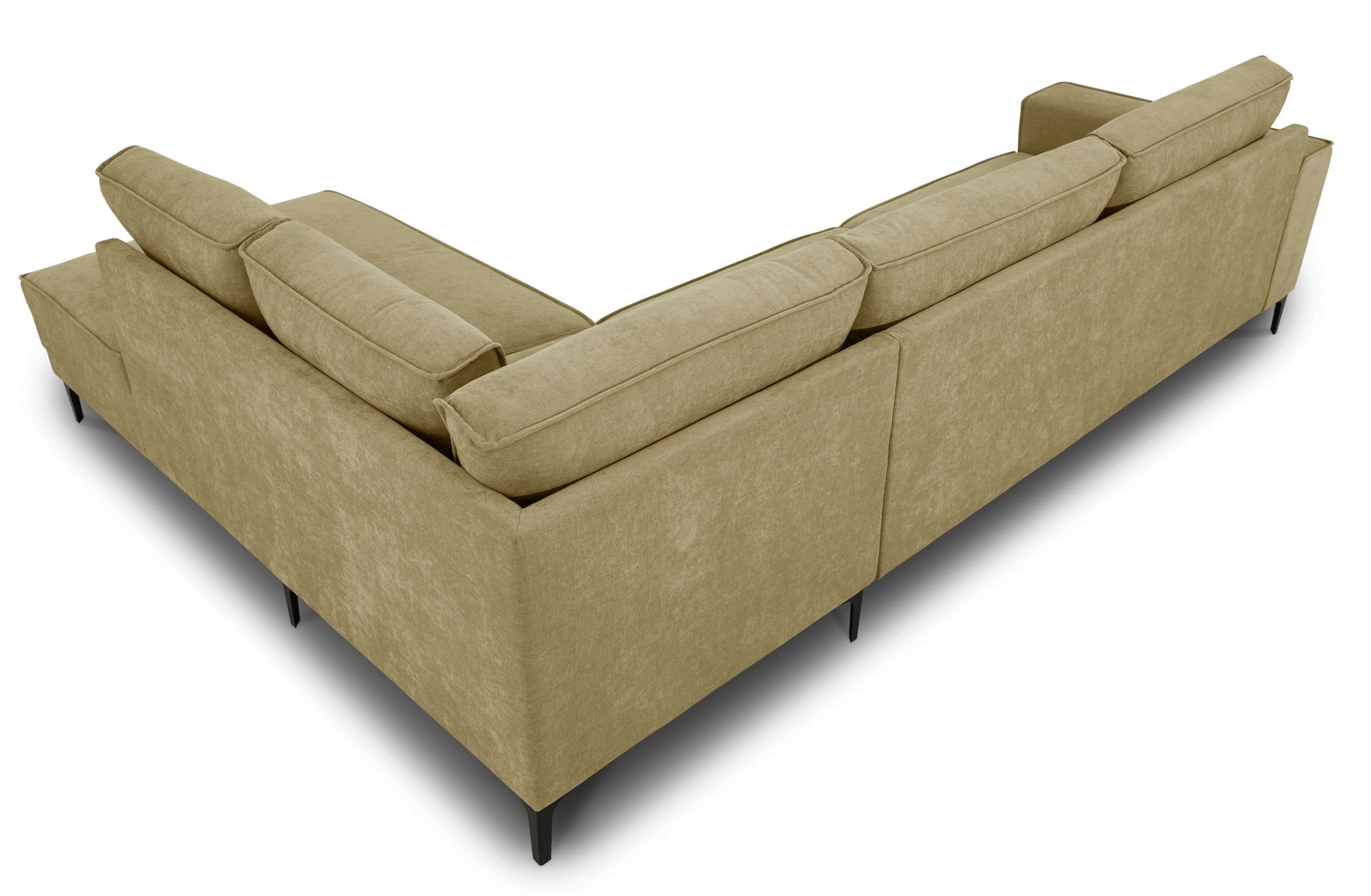 Places of Style Ecksofa »Polsterecke Oland, Struktur, Flachgewebe, Luxus-Microfaser, Boucle«, L-Form, 289 cm, Wellenunterfederung, Skandi-Design, Metallfüße