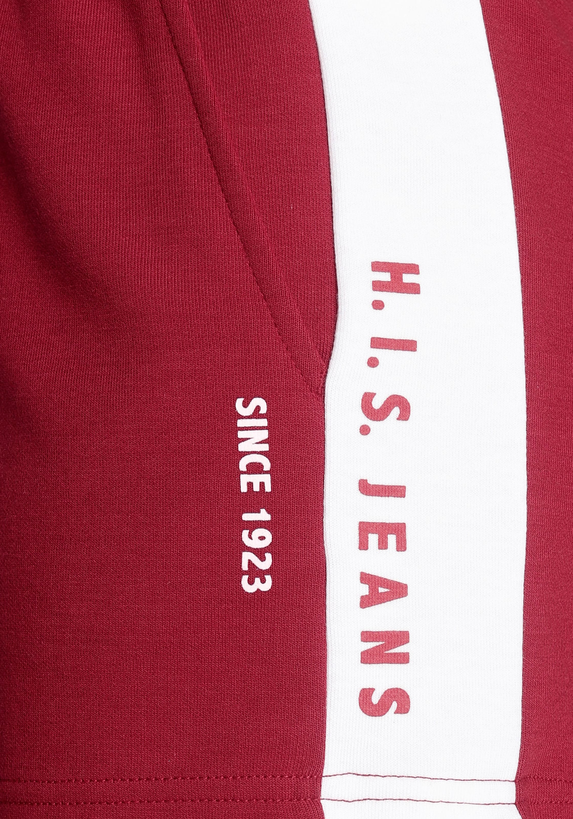 H.I.S Shorts, mit weißem Seitenstreifen und Logodruck