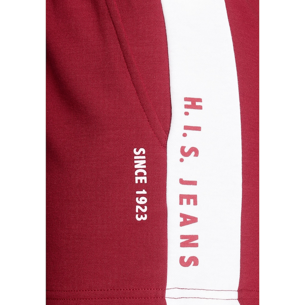 H.I.S Shorts, mit weißem Seitenstreifen und Logodruck