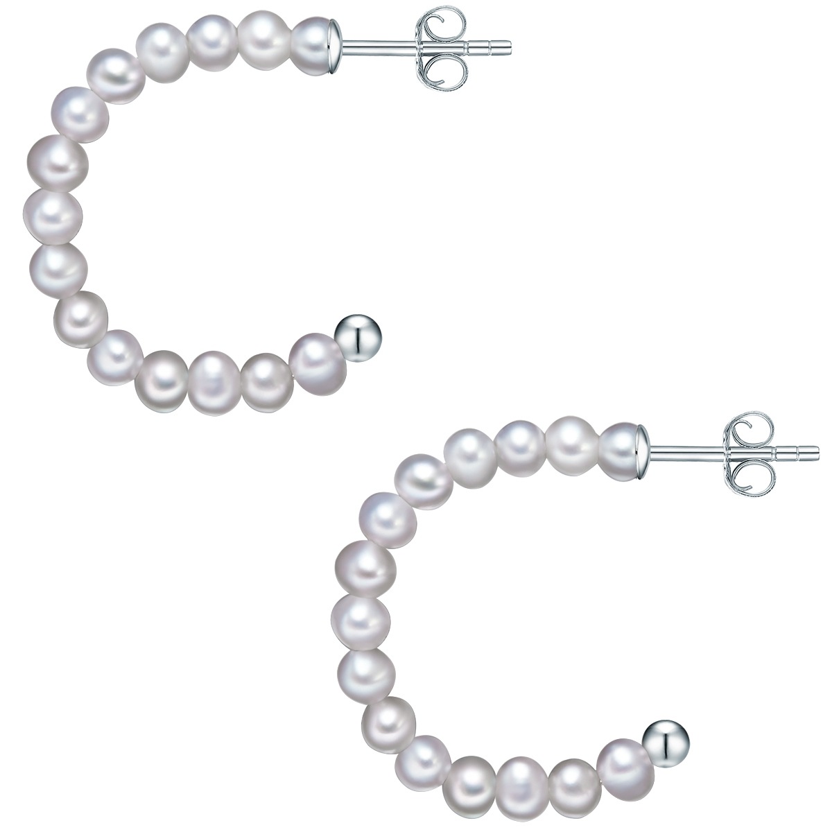Valero Pearls Paar Creolen »Set: VP756«, (2 tlg.), aus Süßwasser-Zuchtperlen