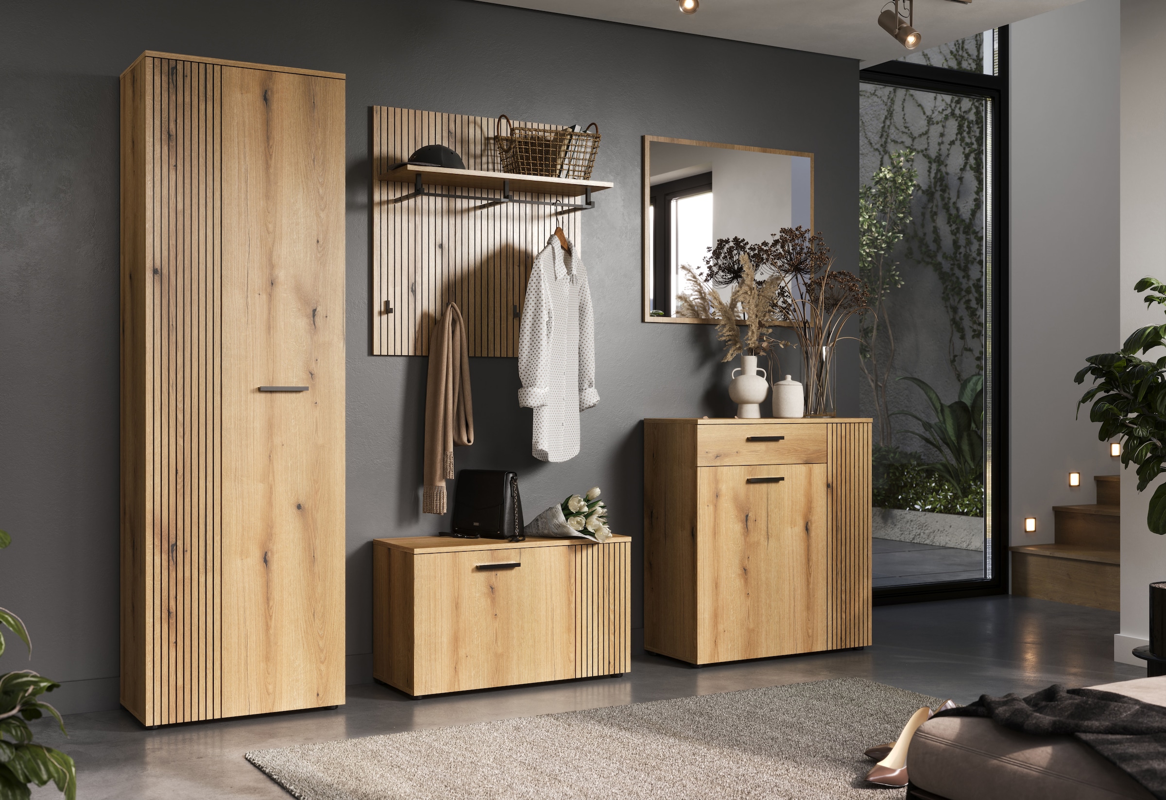 Home affaire Kommode »Amrum« 1 Stk. tlg. Schuhschrank 2 Türen & 1 Vollauszug Schublade - (B/T/H) 80/36/89 cm