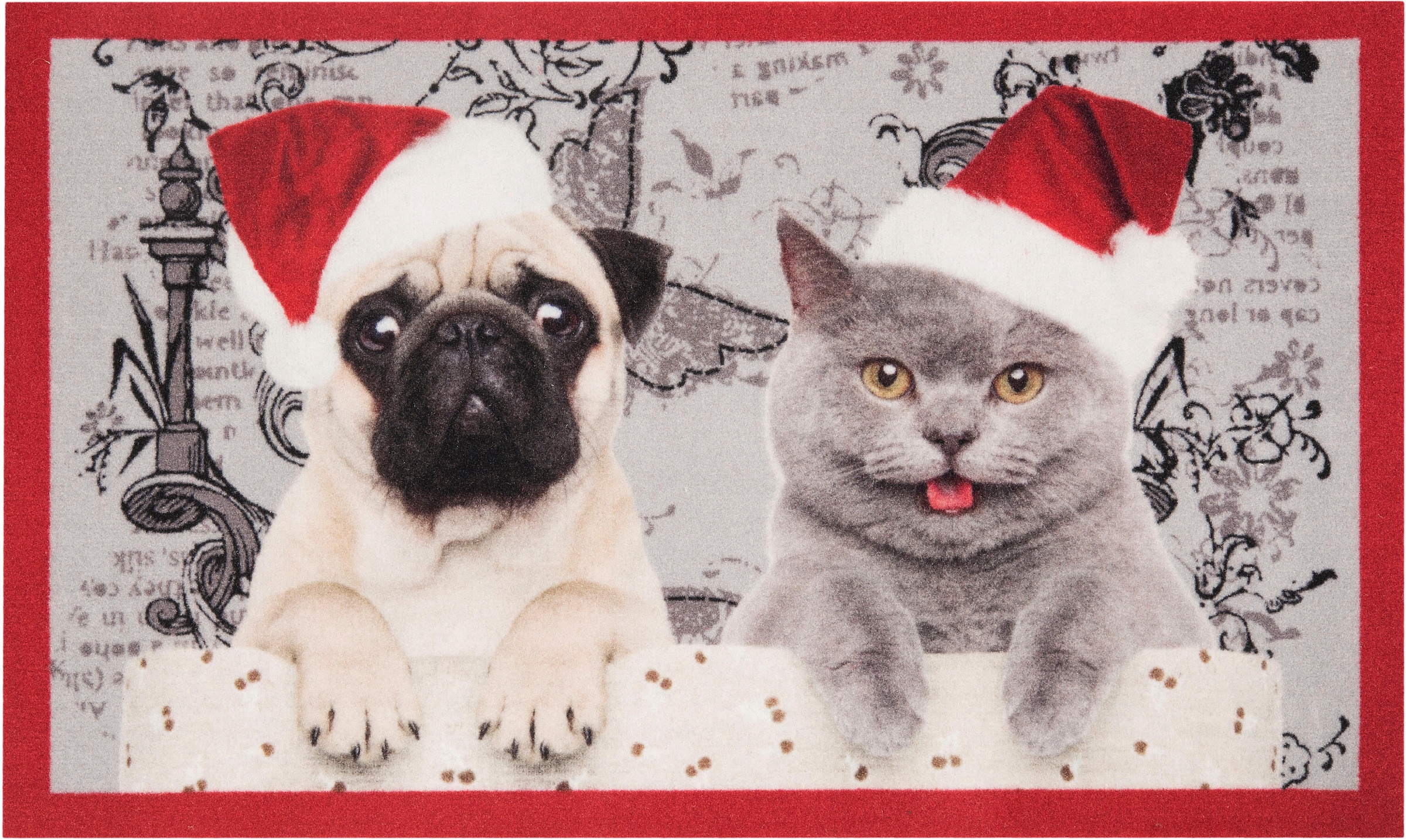 HANSE Home Fußmatte »Christmas Cat Dog«, rechteckig, Motiv Hund & Katze,  Pflegeleicht, Rutschfest, Weihnachten, Waschbar bequem und schnell  bestellen