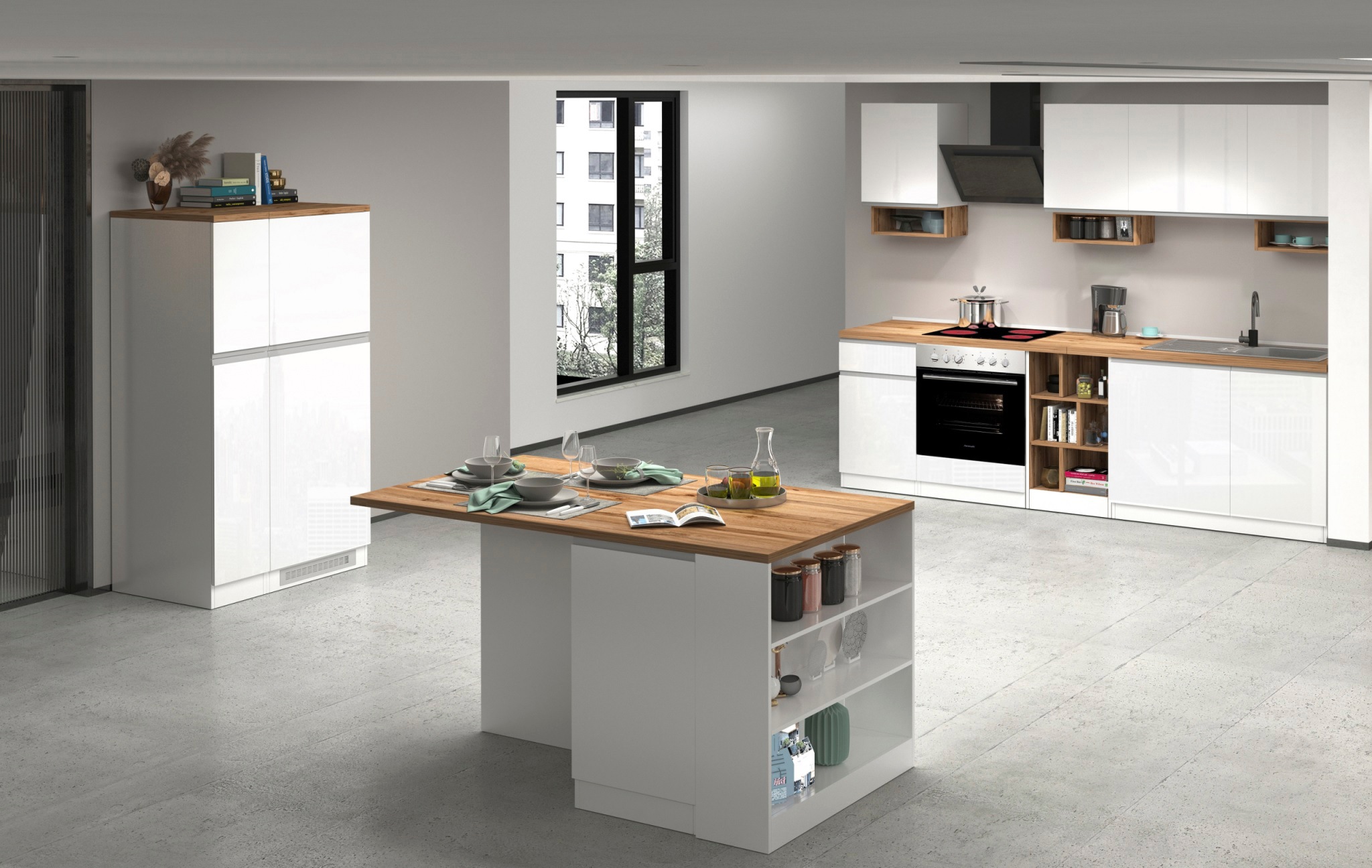 KOCHSTATION Küchenzeile »KS-Sole«, Breite 256 cm, mit Geschirr-Abtropfschrank, ohne E-Geräte