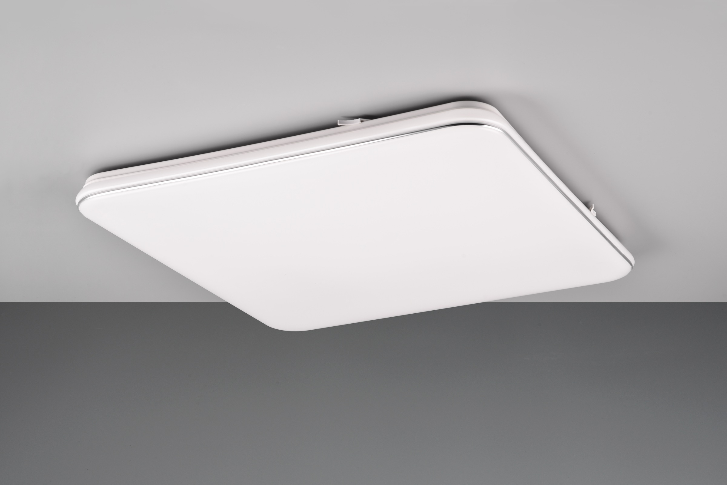 REALITY Leuchten LED Deckenleuchte »BLANCA, elegant schlichte weiße LED Deckenlampe, 53x53 cm, kaltweiß«, 1 flammig, Leuchtmittel LED-Board | LED fest integriert, 3-Stufen dimmbar über Wandschalter, Deckenlampe für Büro Flur Treppe