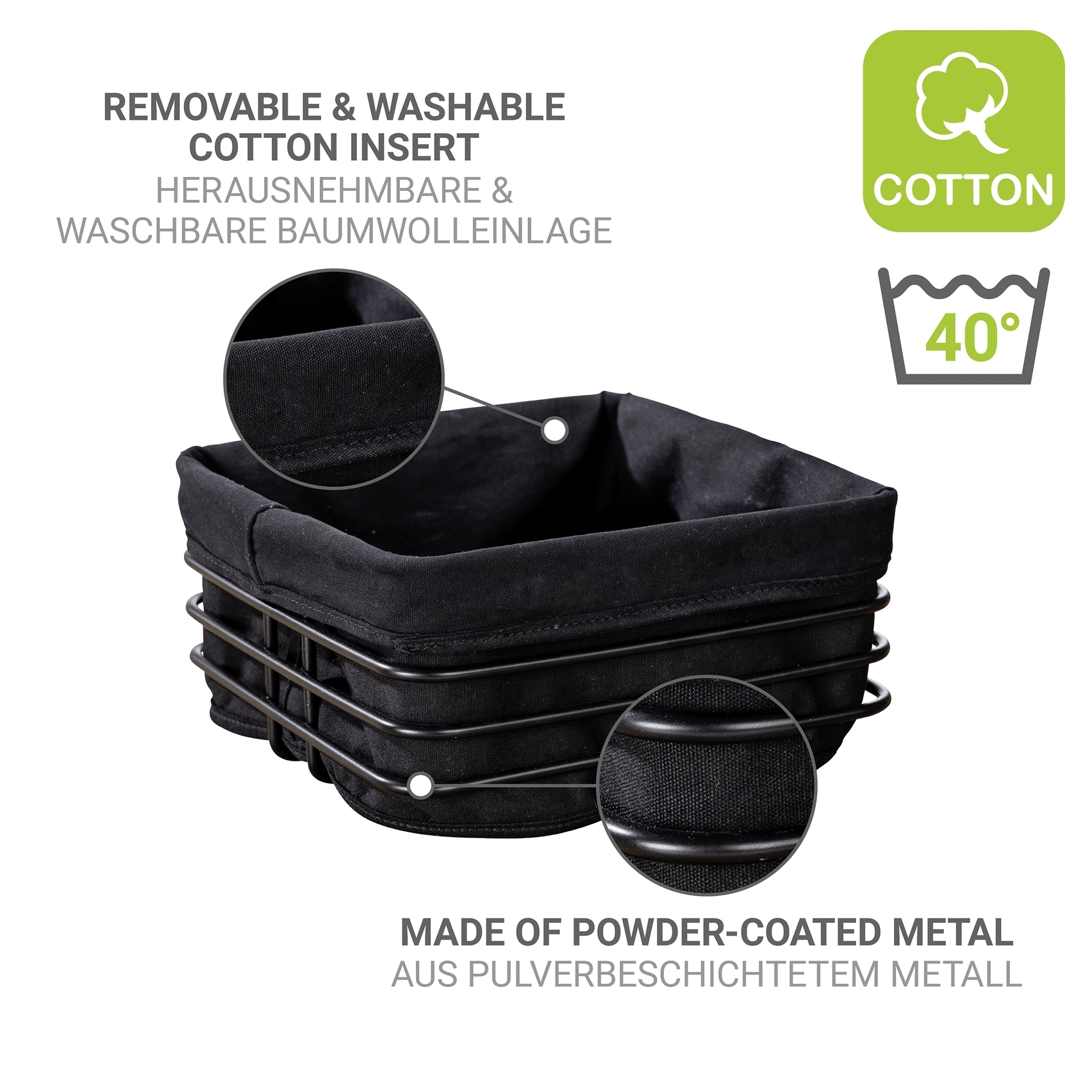 WENKO Brotkorb »Modell Premium Square« Set, Set, 2 tlg. tlg.