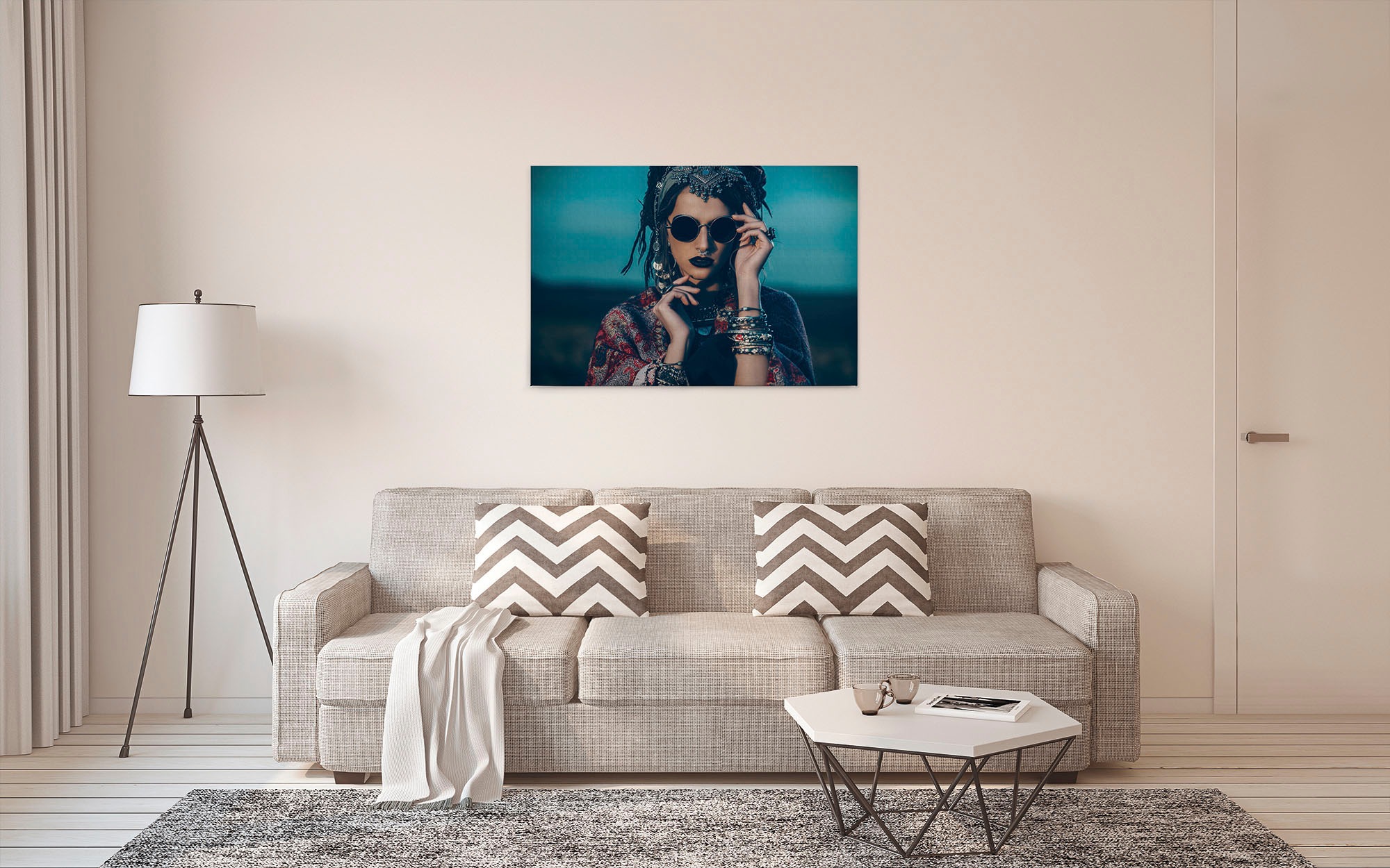 A.S. Création Leinwandbild »la bohème«, Kunst-Personen-Kinder, (1 St.), Keilrahmen Bild Boho Stil Frau Leinwand-Bild Wohnzimmer modern Kinder