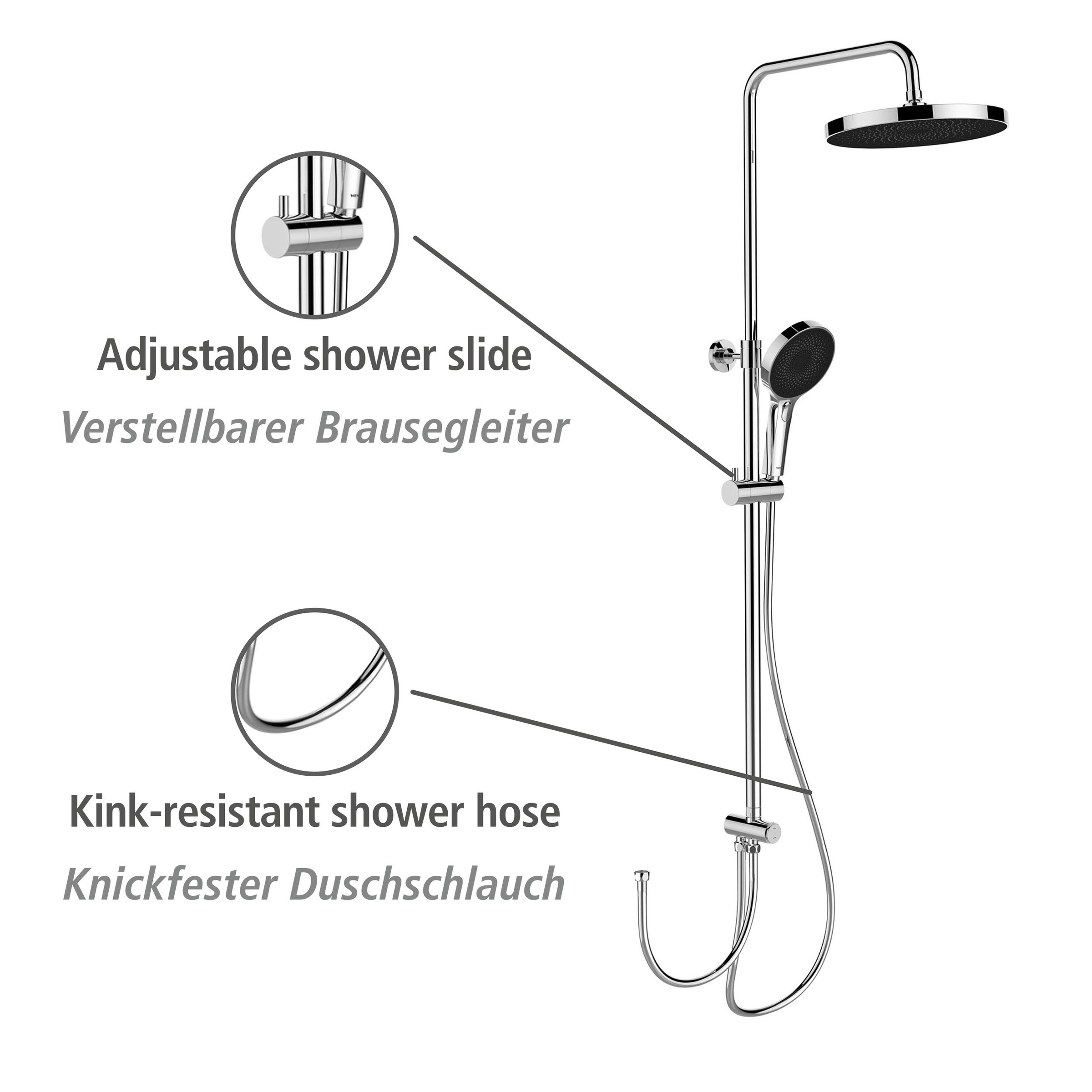 WENKO Duschsystem »Softwater«, Chrom, einfacher Anschluss an bestehende Armatur o. Wandanschlussbogen