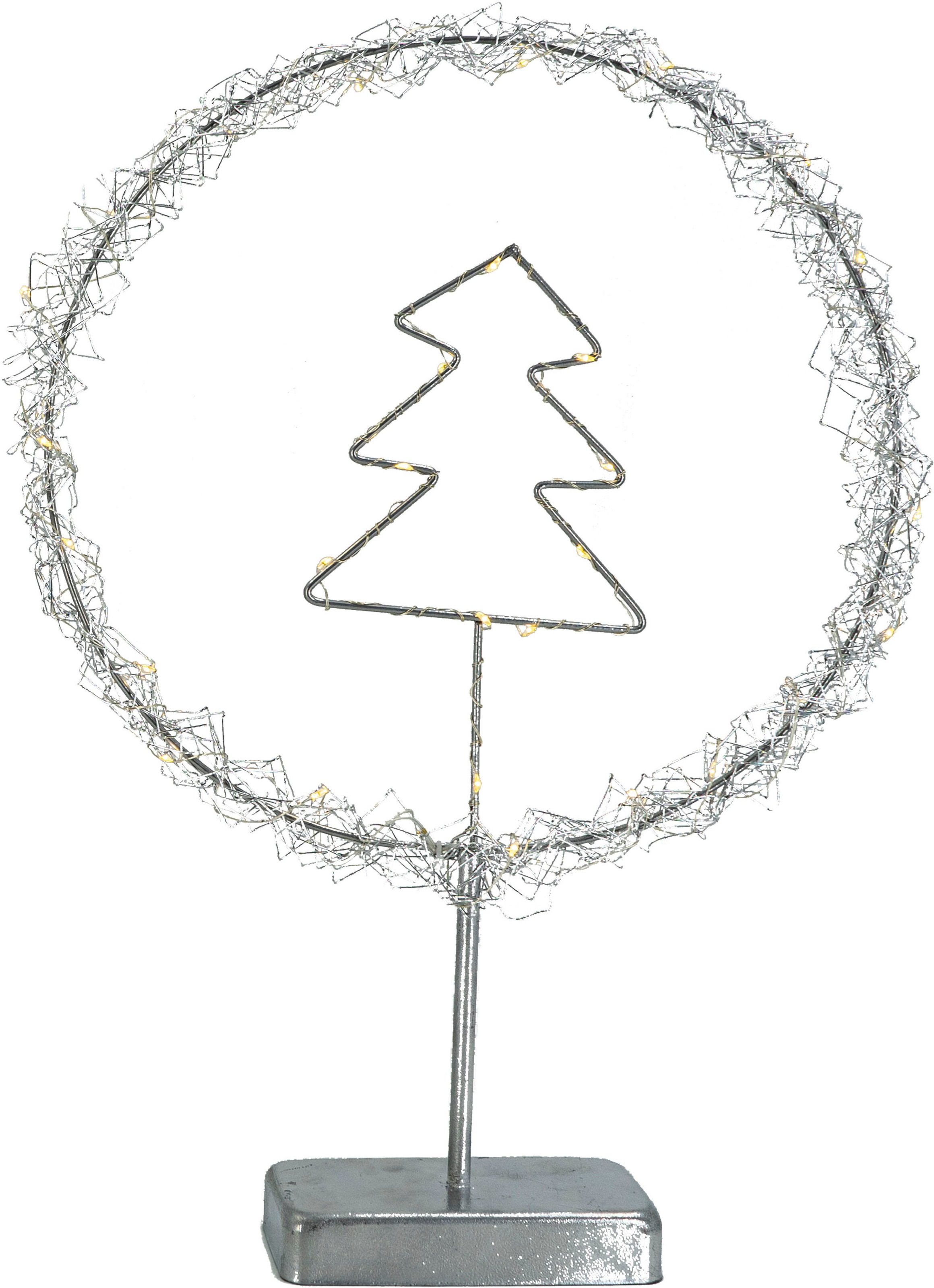 NOOR LIVING Dekolicht »LED Weihnachtsdeko mit Drahtumrandung, Höhe ca. 45 cm«, im 2er Set (bestehend aus 1x Baum und 1x Stern)