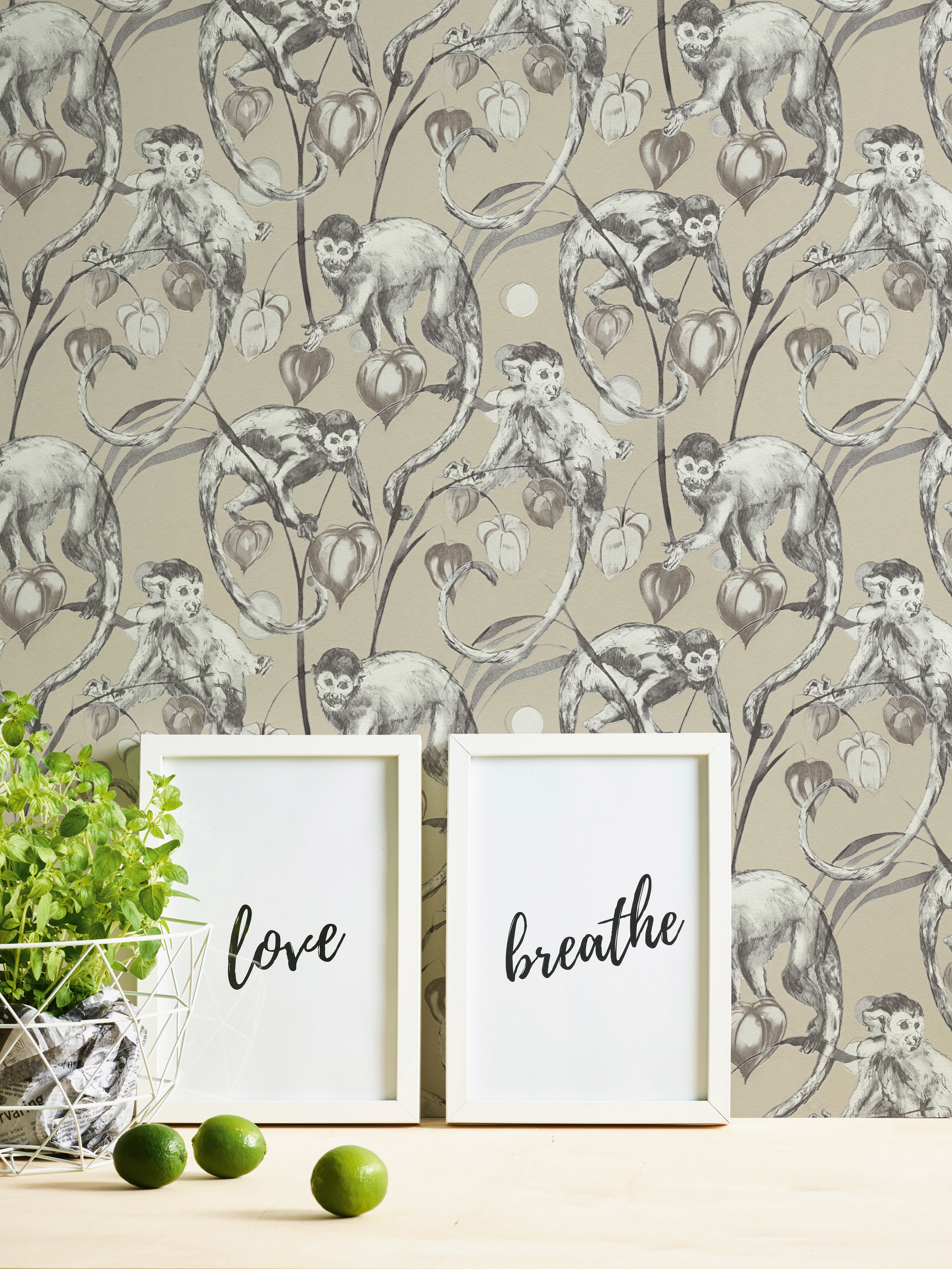 METROPOLIS BY MICHALSKY LIVING Vliestapete »Change is good, Mad Monkeys«, floral-botanisch-tropisch, Designertapete Tapete Dschungel Tapeten Wohnzimmer Schlafzimmer Küche