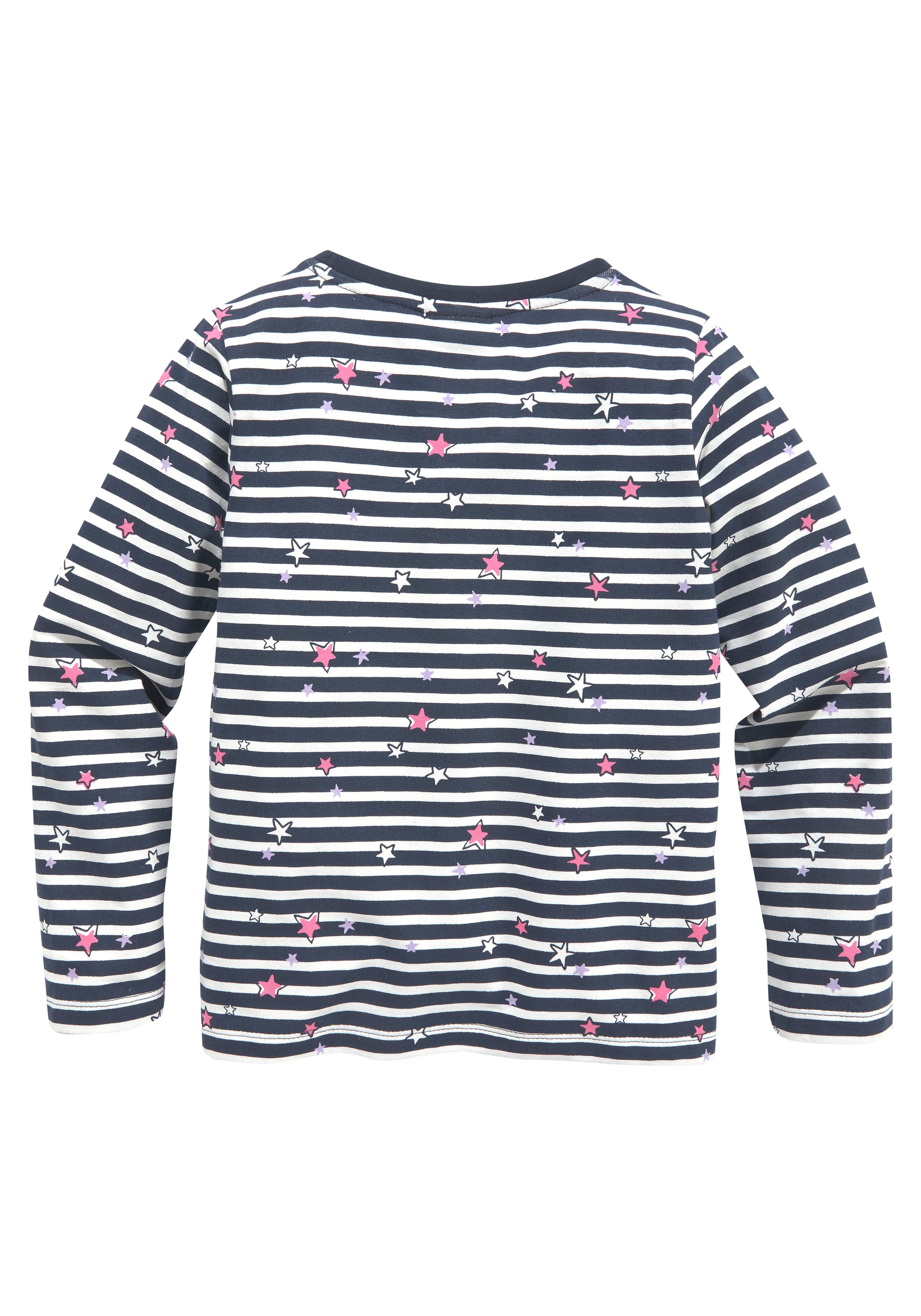 KIDSWORLD Langarmshirt »Vollzeit Prinzessin«, mit Streifen und kleinen Sternen