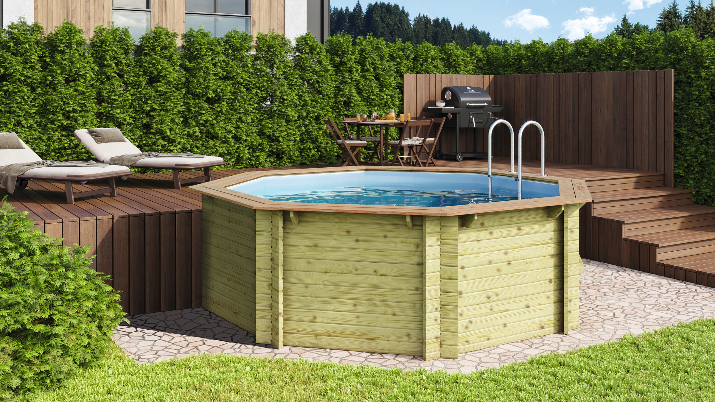 Wolff Pool »A«, (Set, 5 tlg.), BxLxH: 400x400x124 cm kaufen