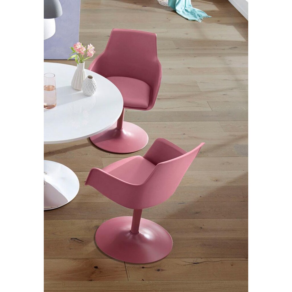 INOSIGN Esszimmerstuhl »Ontario«, (Set), 2 St., Webstoff, Kunststoffschale mit Sitzkissen in Kunstleder bezogen, Metallgestell