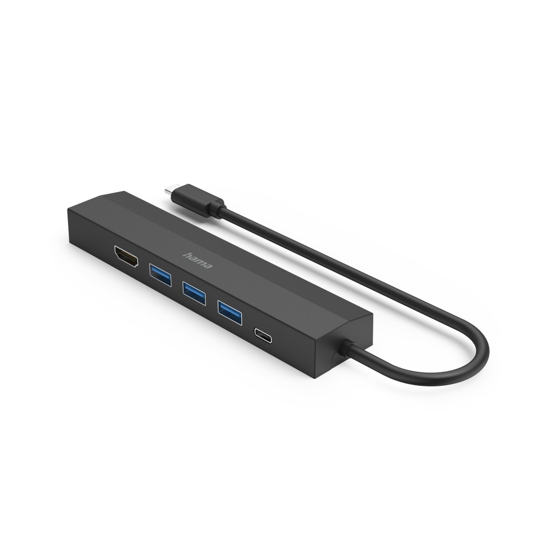 Hama USB-Adapter »USB-C Multiport Hub für Laptop mit 6 Ports, USB-A, USB-C, HDMI, LAN«, USB-C zu USB Typ A-USB-C-HDMI-RJ-45 (Ethernet), 15 cm, Laptop Dockingstation, kompakt, schwarz