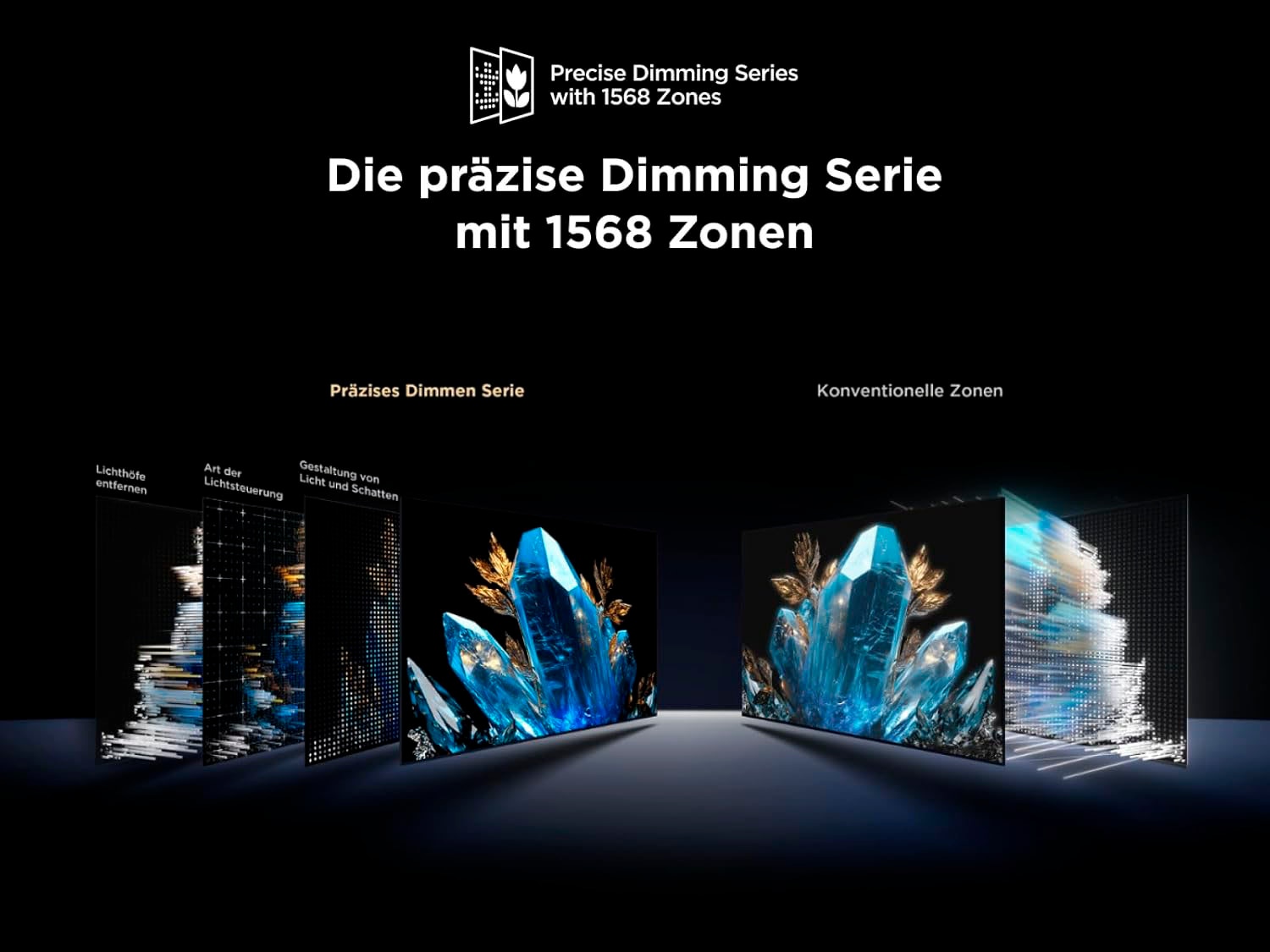 TCL QLED Mini LED-Fernseher »85Q7CX2«, Smart-TV-Google TV, Audio von Bang & Olufsen, Präzises Dimming, Smart TV, Apple TV, 4K HDR