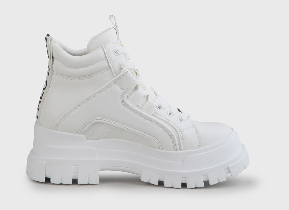Buffalo Schnürboots »ASPHA NC MID«, Plateauboots, Schnürstiefelette, High Top Sneaker in monochromer Optik